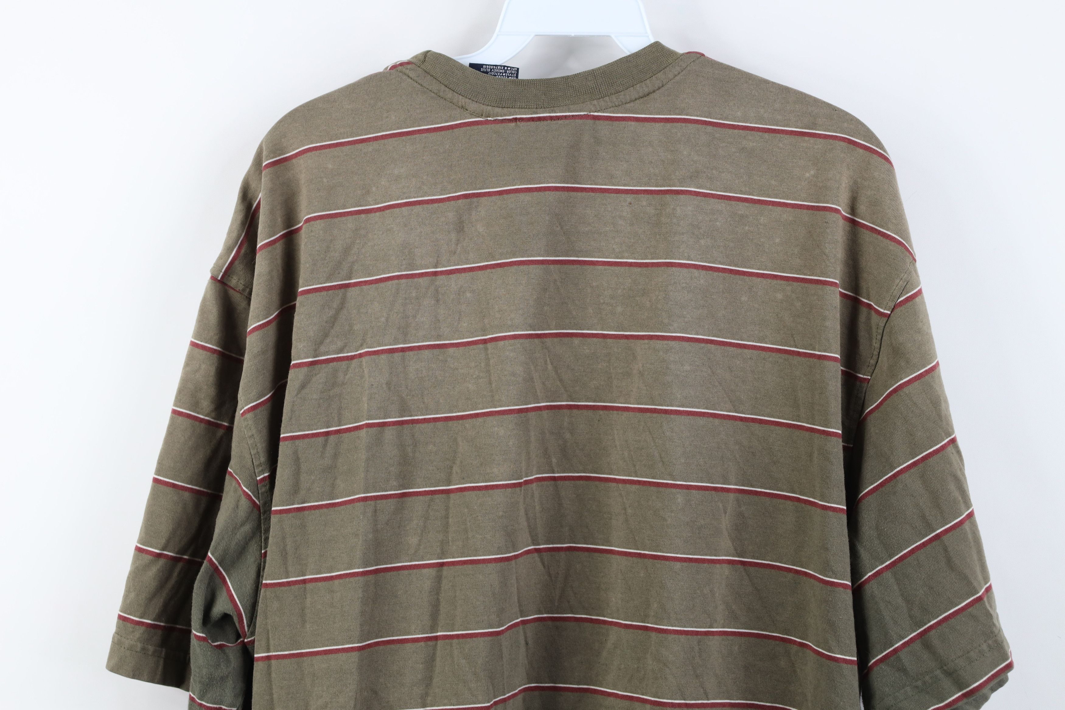 Vintage Vintage 90s Streetwear Striped Pocket Short Sleeve T-Shirt Size US XL / EU 56 / 4 - 14 Thumbnail