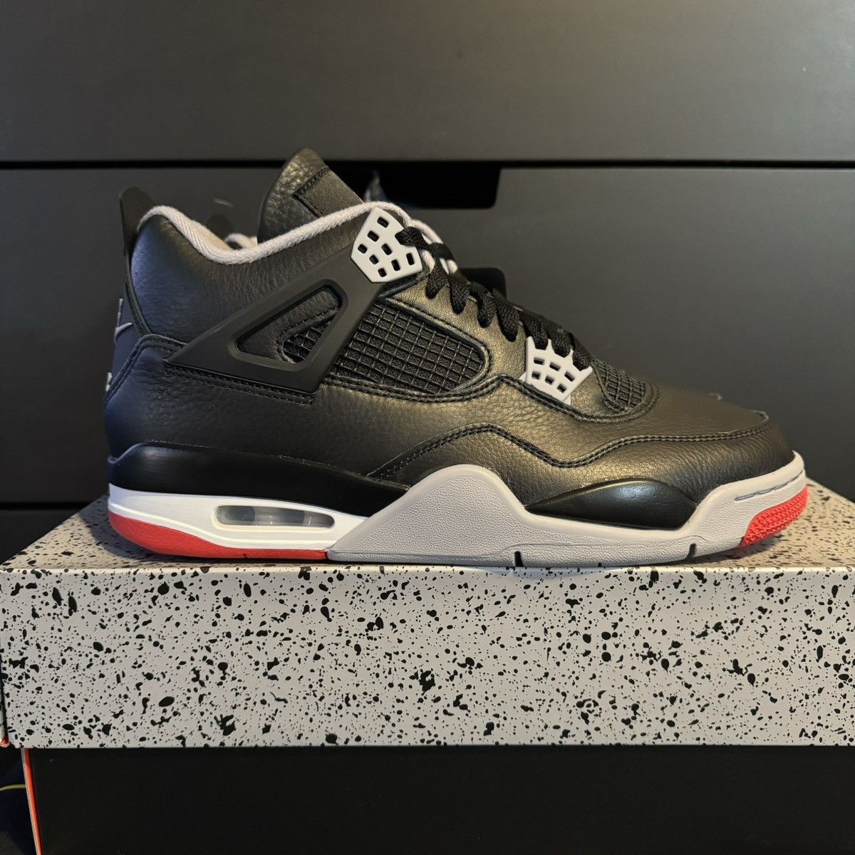 image of Nike Air Jordan Retro 4 Bred Reimagined Size 9 New Ds Shoes in Black, Men's
