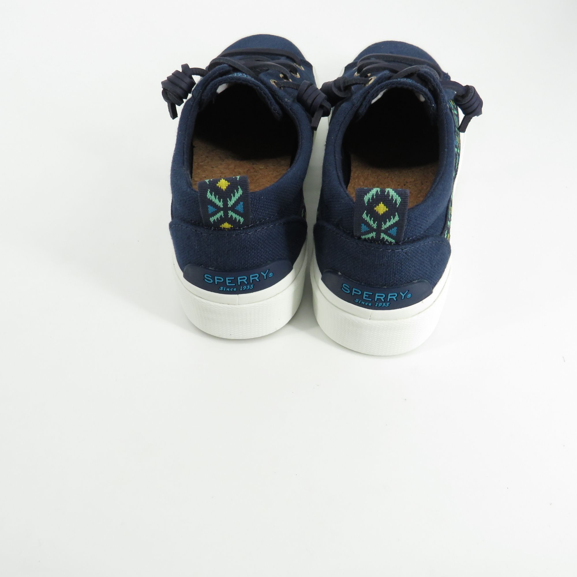 Sperry Sperry Womens Navy Canvas Sneakers Patterned Details White S Size US 6.5 / IT 36.5 - 5 Thumbnail