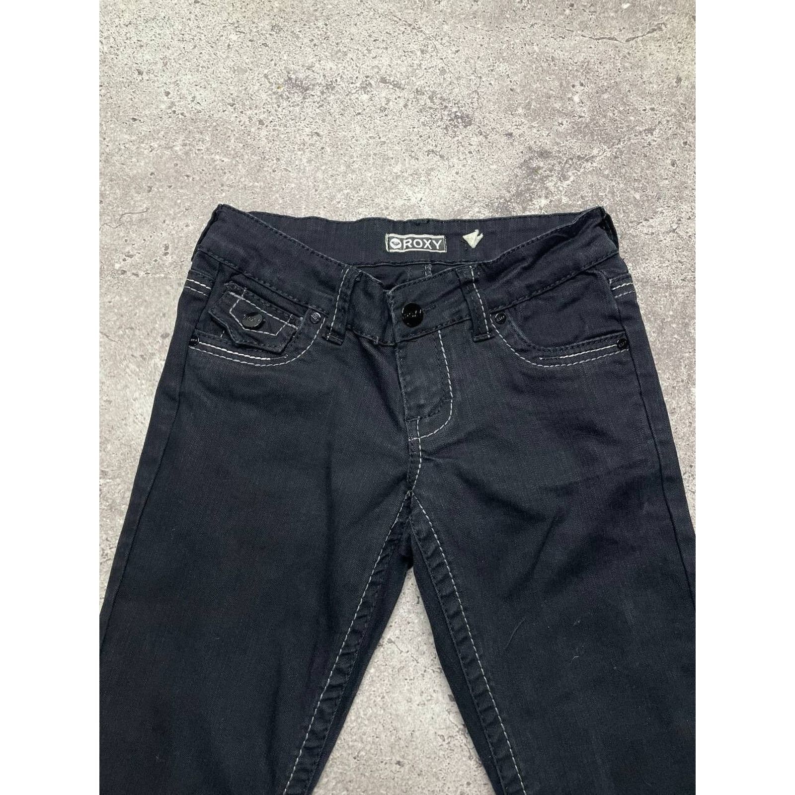 Vintage Vintage Roxy Black Skinny Jeans Size S Low Rise Y2K Style Size 29" - 2 Thumbnail