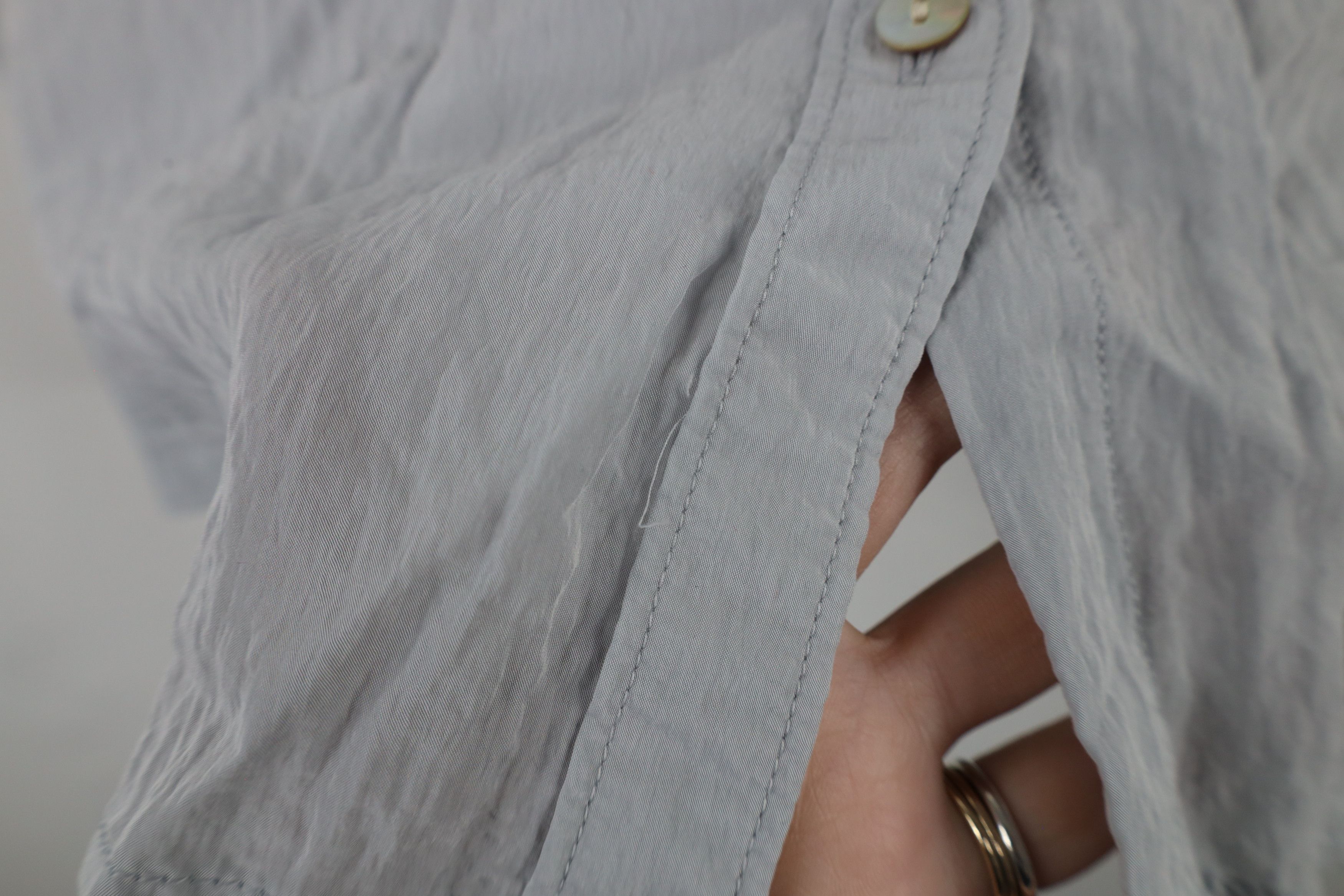 Madewell × Vintage Madewell Crinkled Long Sleeve Collared Button Up Shirt Gray Size XL / US 12-14 / IT 48-50 - 5 Thumbnail