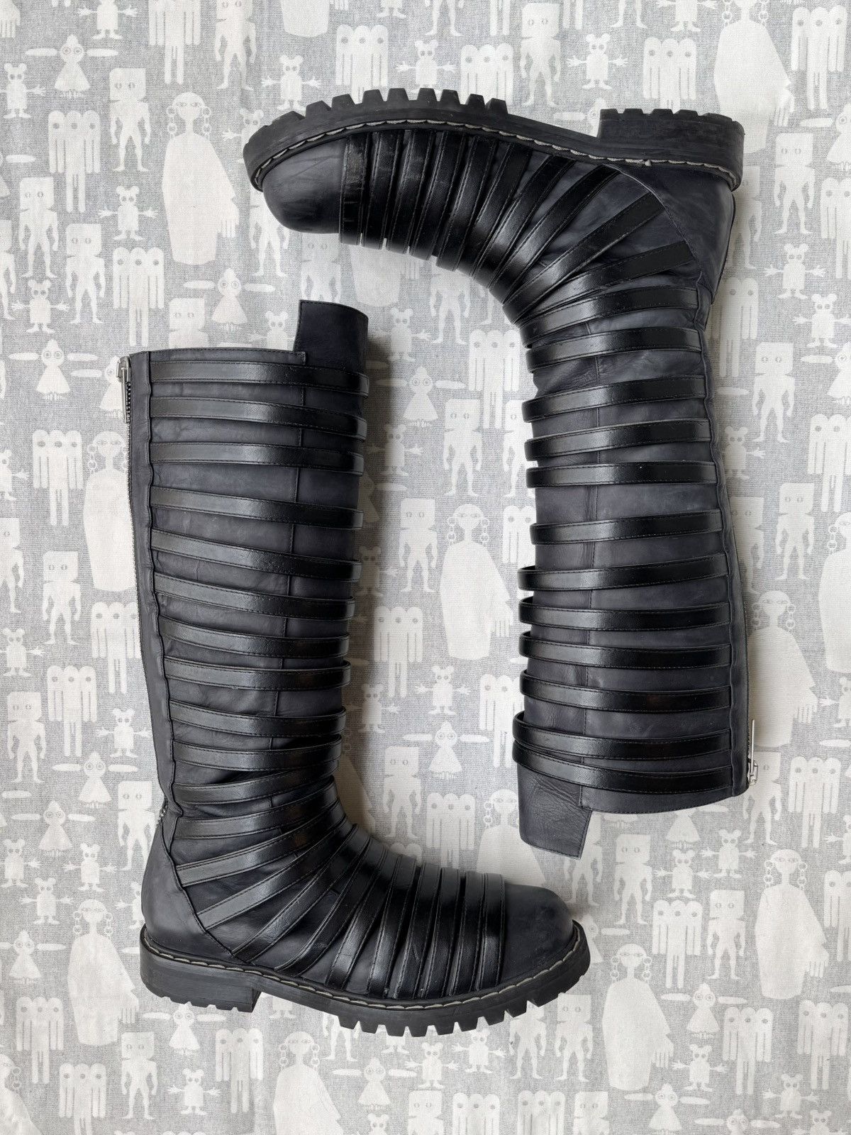 Gareth Pugh Gareth Pugh SS12 Cage Strap Leather Boots Size US 11 / EU 44 - 1 Thumbnail