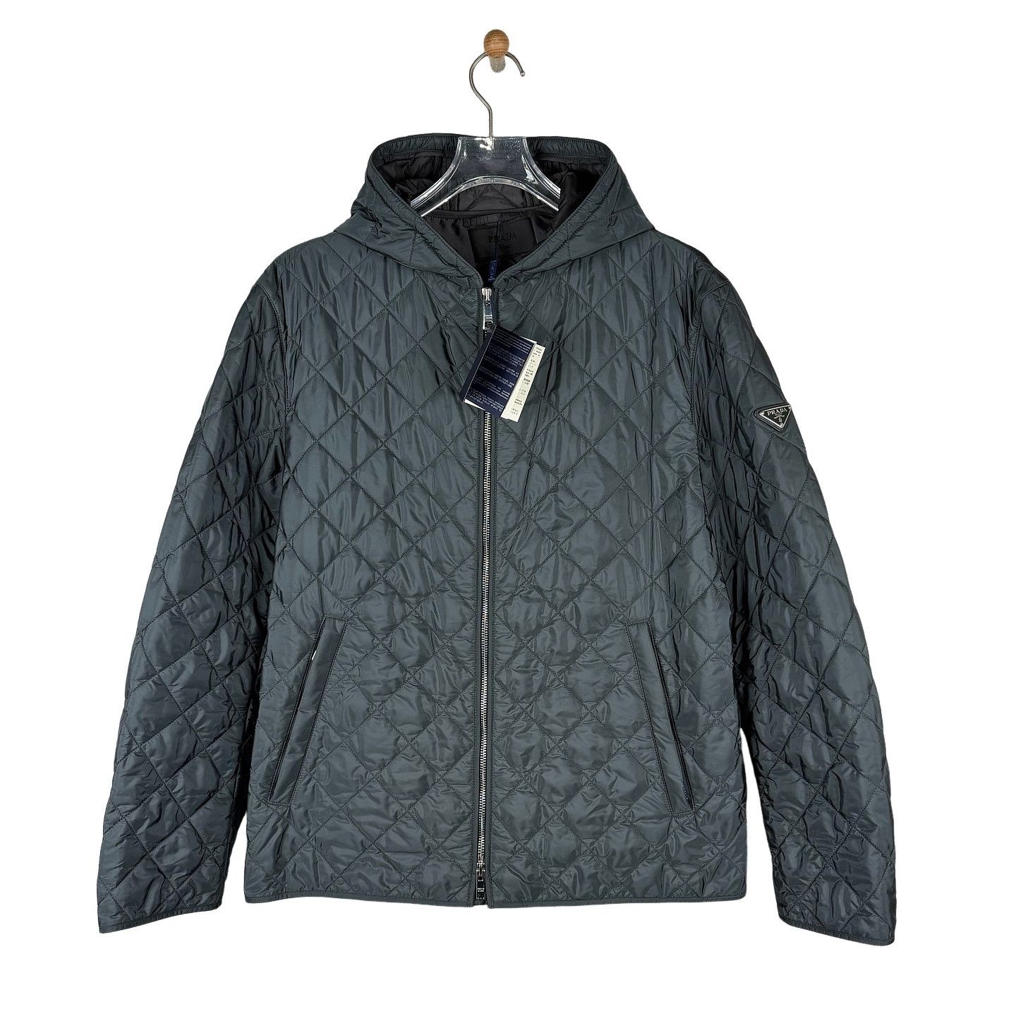 Prada Prada Triangle Plaque Logo Hooded Reversible Jacket | Grailed