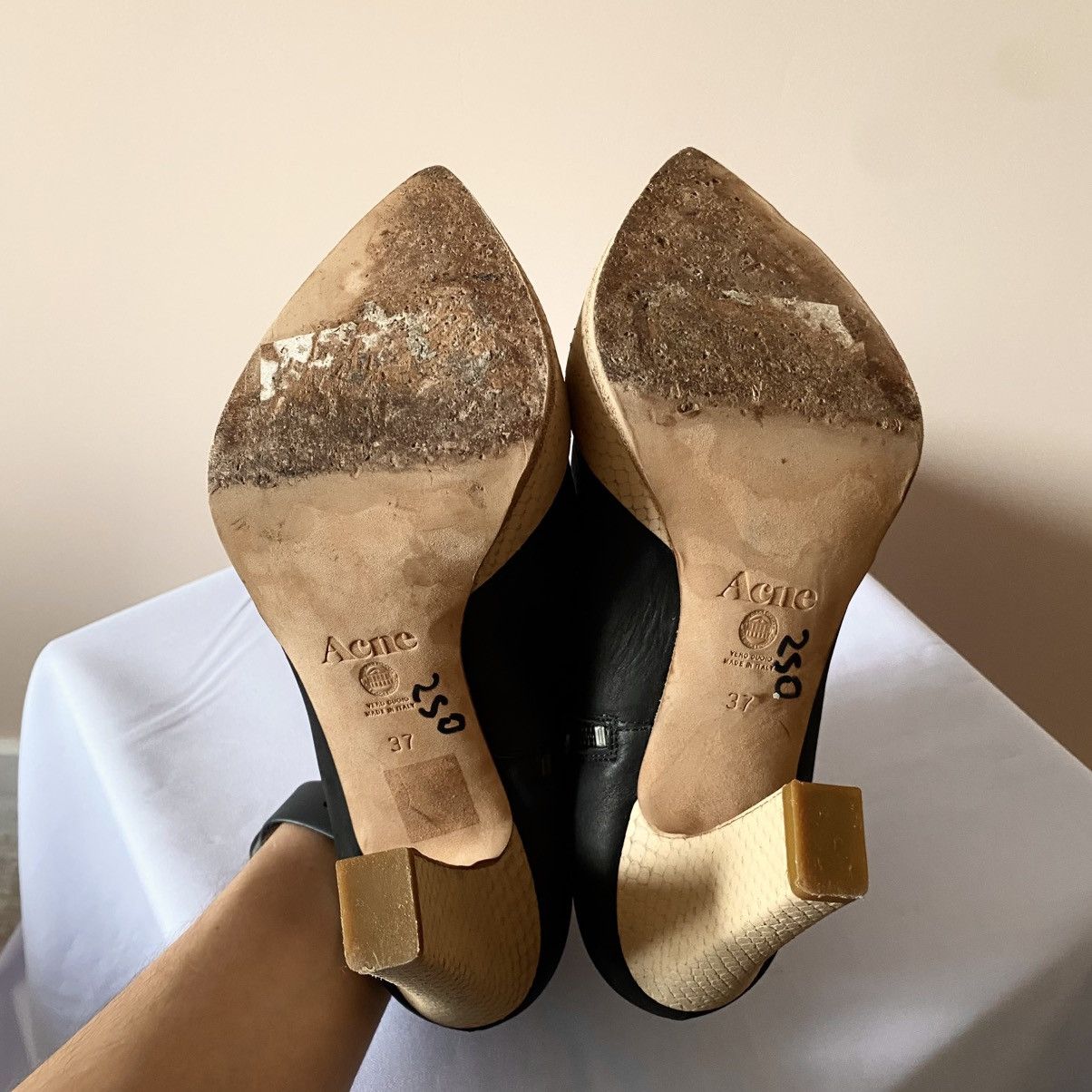 Acne Studios Acne Studios Black Snake Skin Heels Boots Office Vibe Y2K Size US 7 / IT 37 - 8 Thumbnail