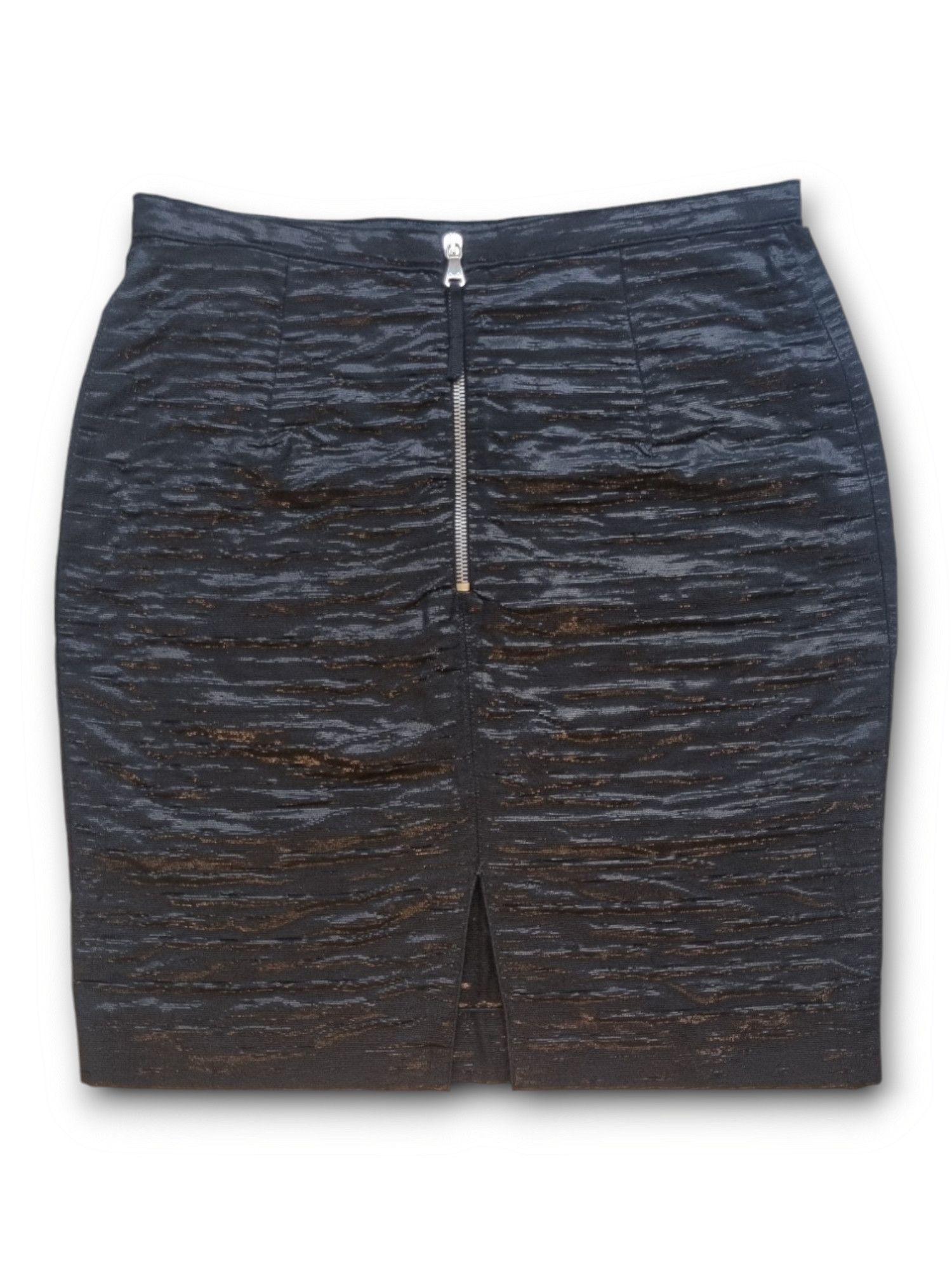 Dolce & Gabbana Dolce & Gabbana Size 42 Textured Metallic Black Skirt Size 42" / US 20 - 2 Thumbnail