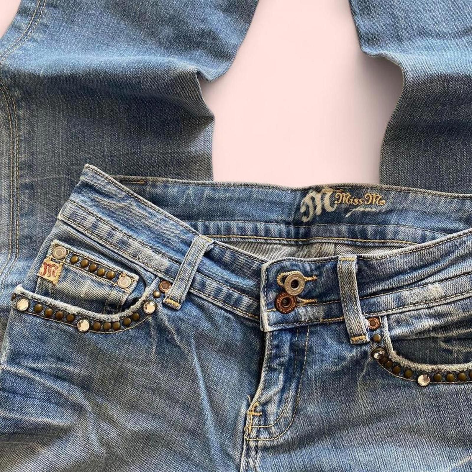Designer Vintage styled Low-rise flare jeans Size 26" / US 2 / IT 38 - 3 Thumbnail