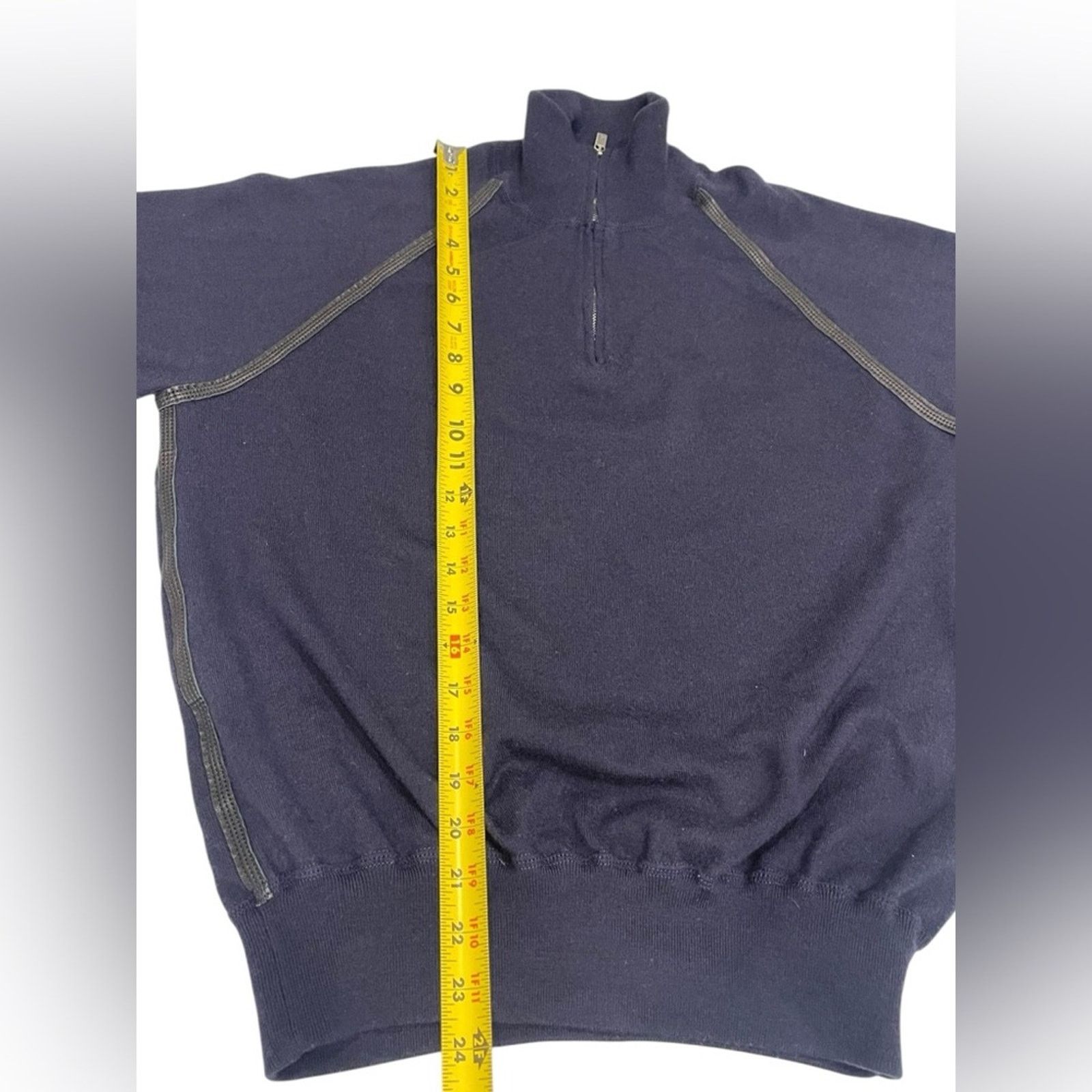 Ermenegildo Zegna Ermenegildo Zegna Sport Sweater Men L Blue 1/2 Zip Pullover Size US L / EU 52-54 / 3 - 8 Thumbnail