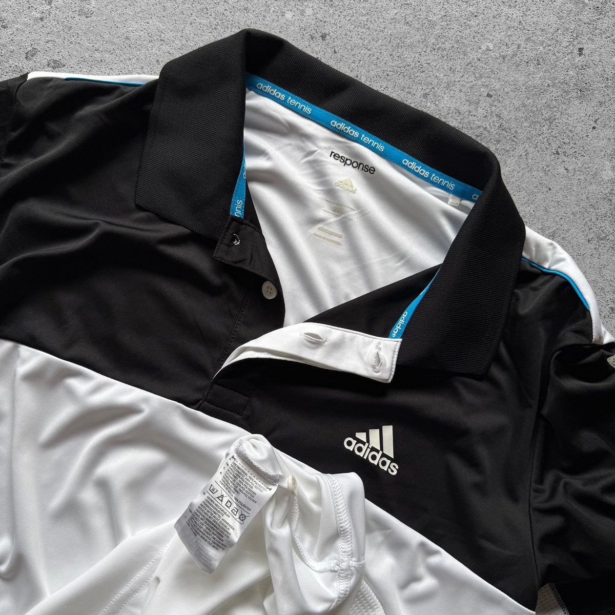 Adidas Adidas Tennis Mens Black White Response 3 Stripe Polo Shirt Size US XXL / EU 58 / 5 - 6 Thumbnail