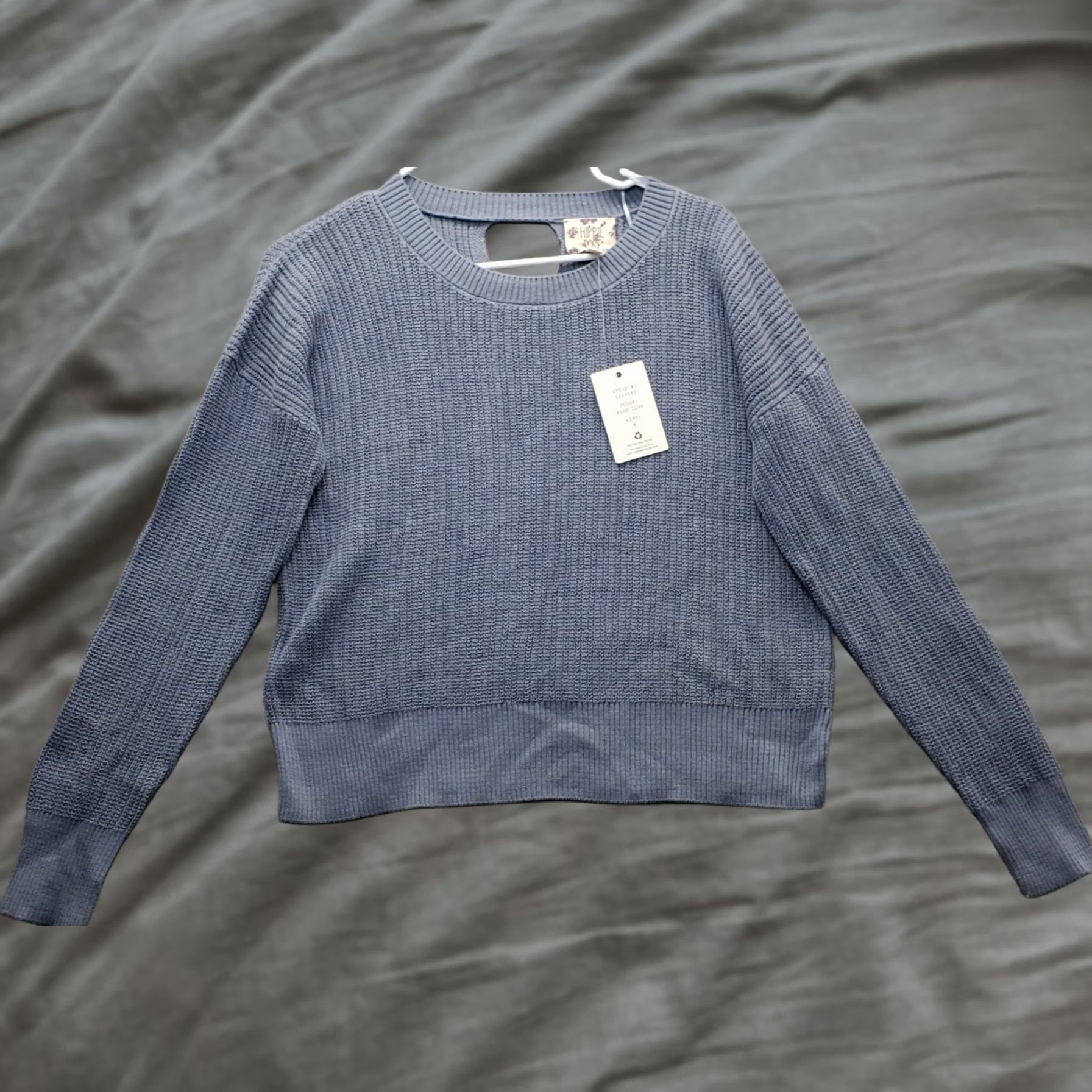 Vintage Hippie Rose Sweater Womens Size S Blue Chunky Knit Crew Neck Pullover Cof Knit 1S23593 Size S / US 4 / IT 40 - 1 Thumbnail