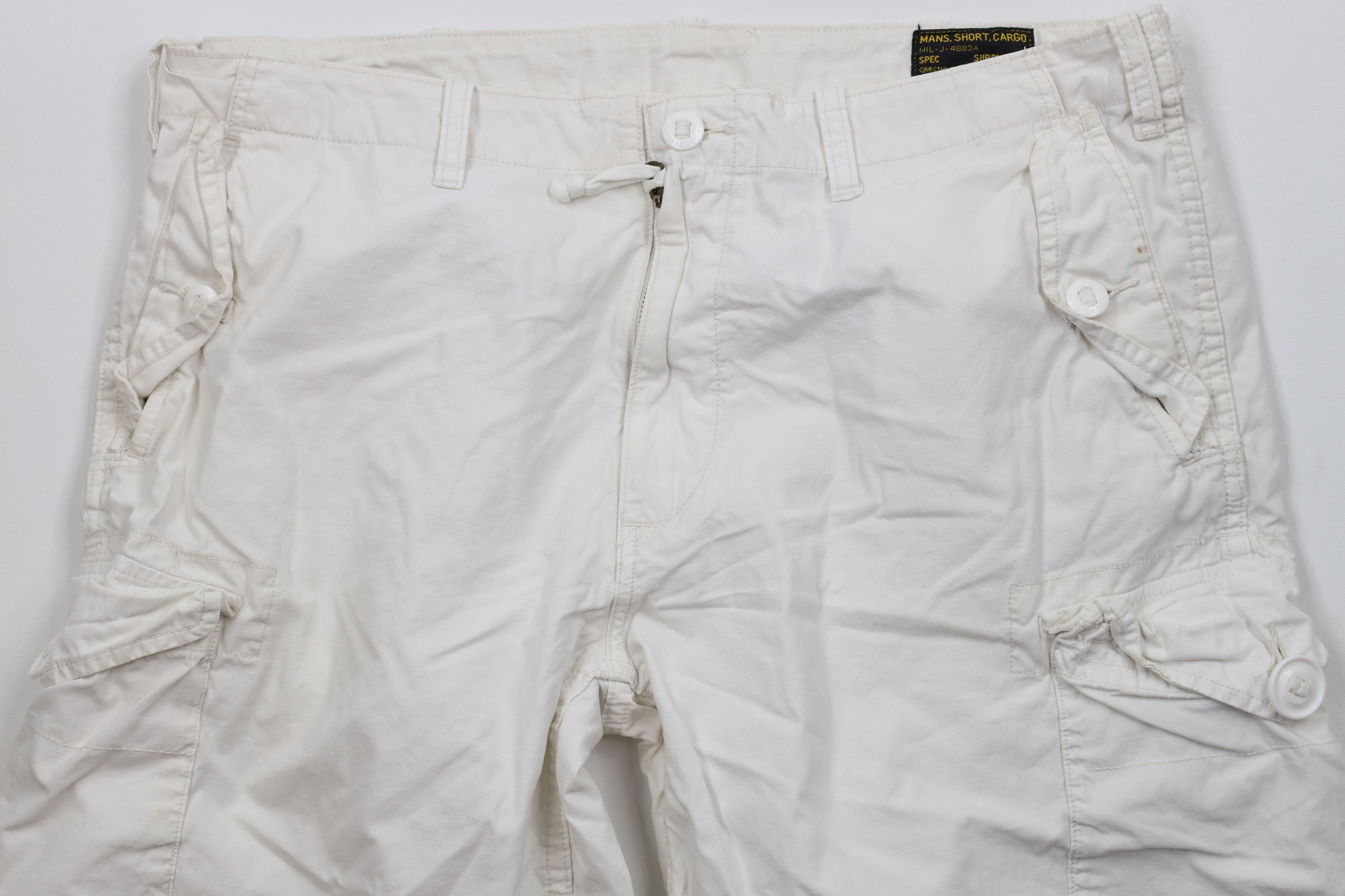 Ralph Lauren × Vintage Vintage 90s Ralph Lauren Military Cargo Shorts Cream Cotton Size US 36 / EU 52 - 3 Thumbnail