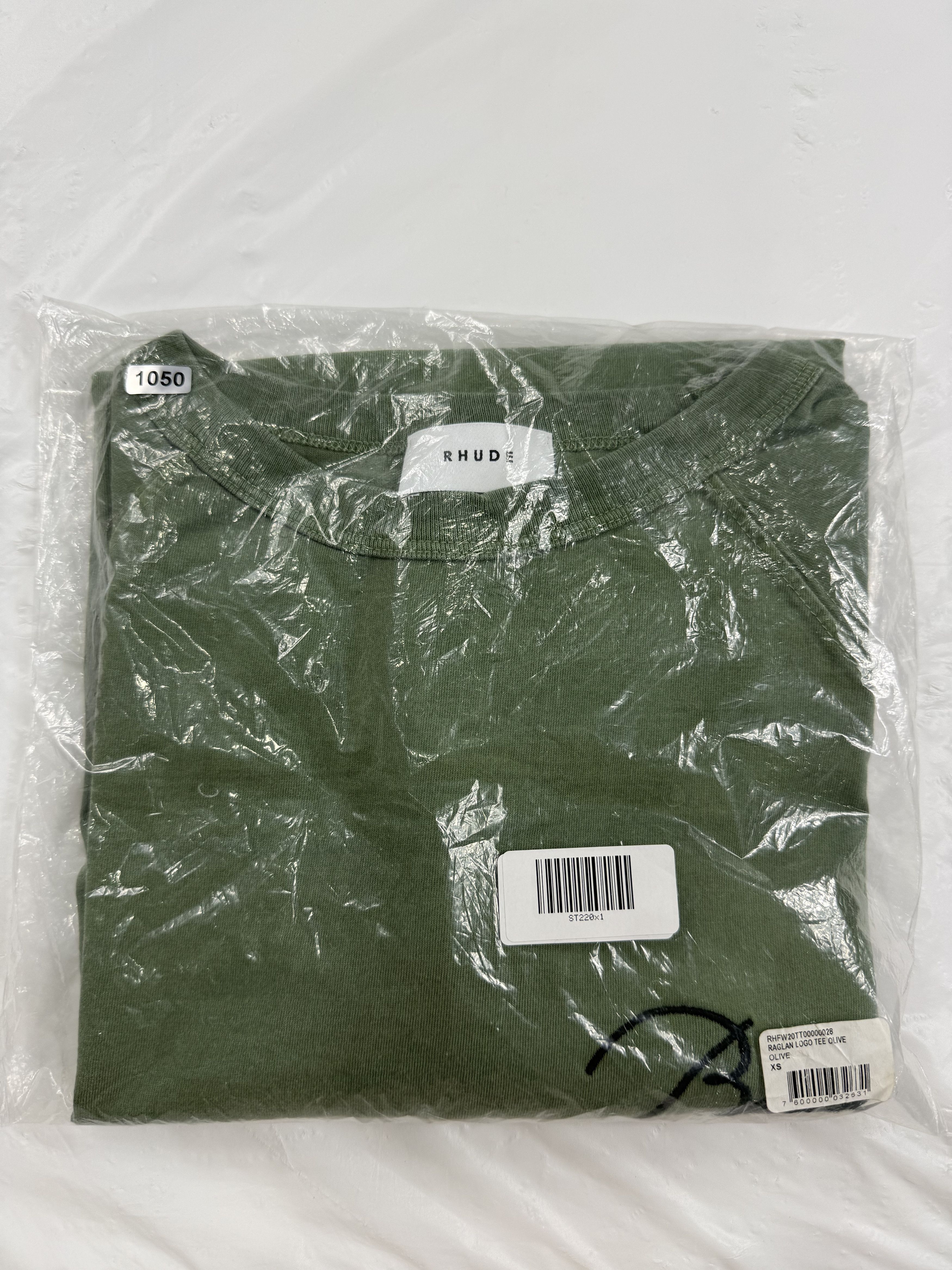 Rhude Rhude Raglan Logo Tee Olive Green Mens XS Script Logo Size US XS / EU 42 / 0 - 8 Thumbnail