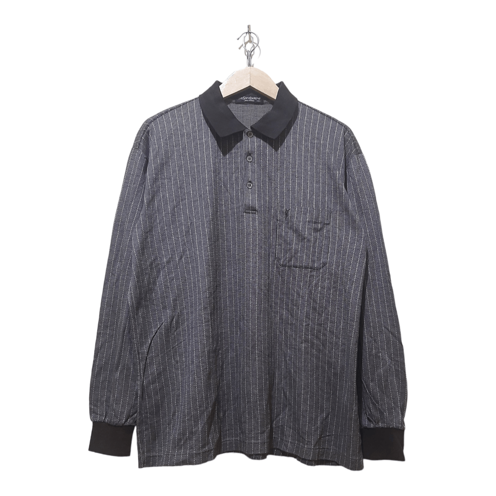 Yves Saint Laurent Yves Saint Laurent Ysl Pour Homme Polo Shirt Long Sleeve Size US XL / EU 56 / 4 - 1 Thumbnail