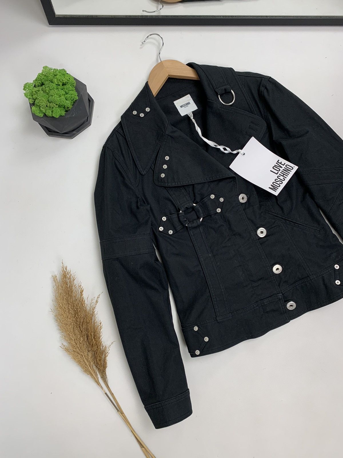 Designer × Moschino Rare New Moschino Donna Denim Metallic Jacket Size M / US 6-8 / IT 42-44 - 4 Thumbnail