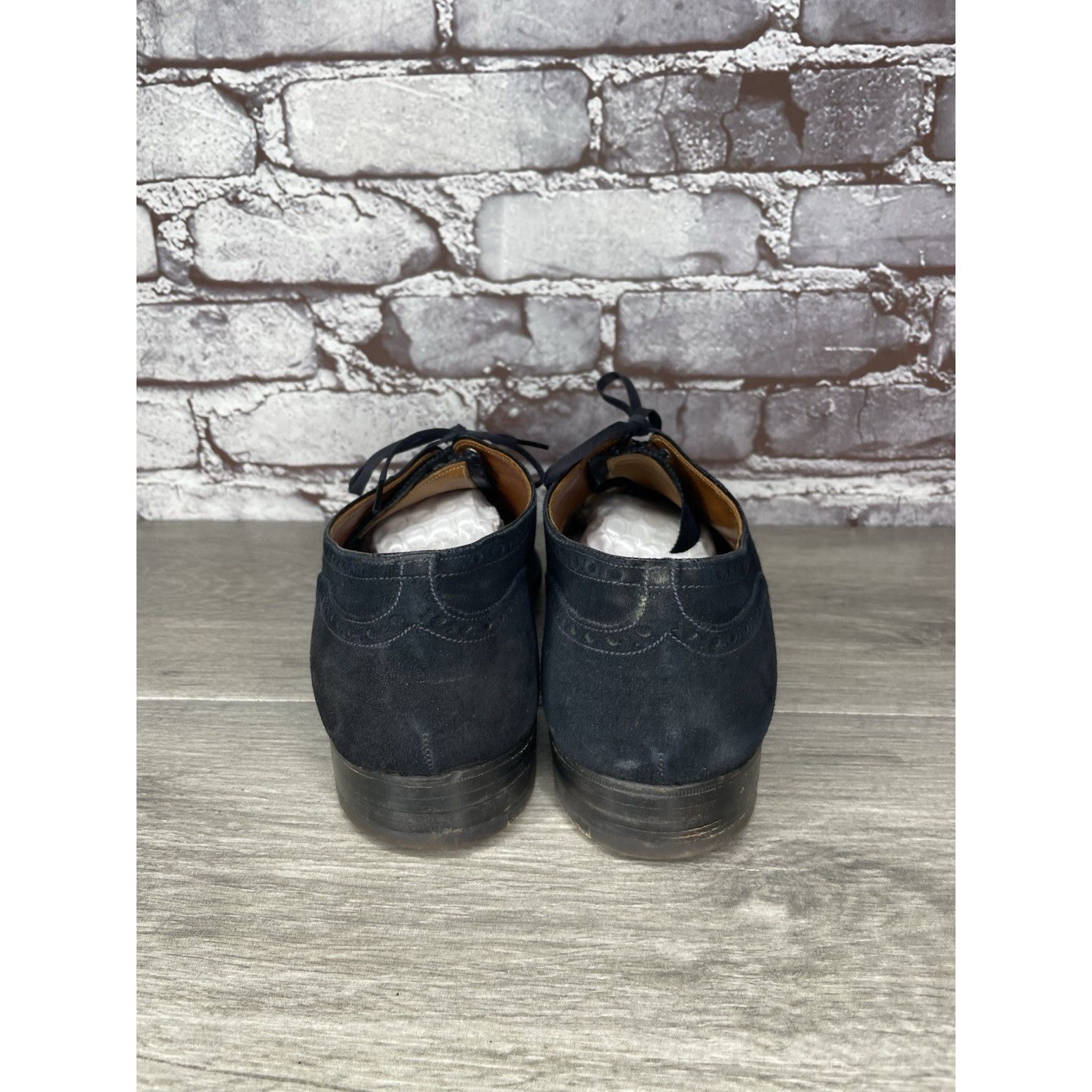 Saks Fifth Avenue Saks Fifth Ave Blue Suede Leather Wingtip Oxfords Lace Up Sh Size US 8 / EU 41 - 3 Thumbnail