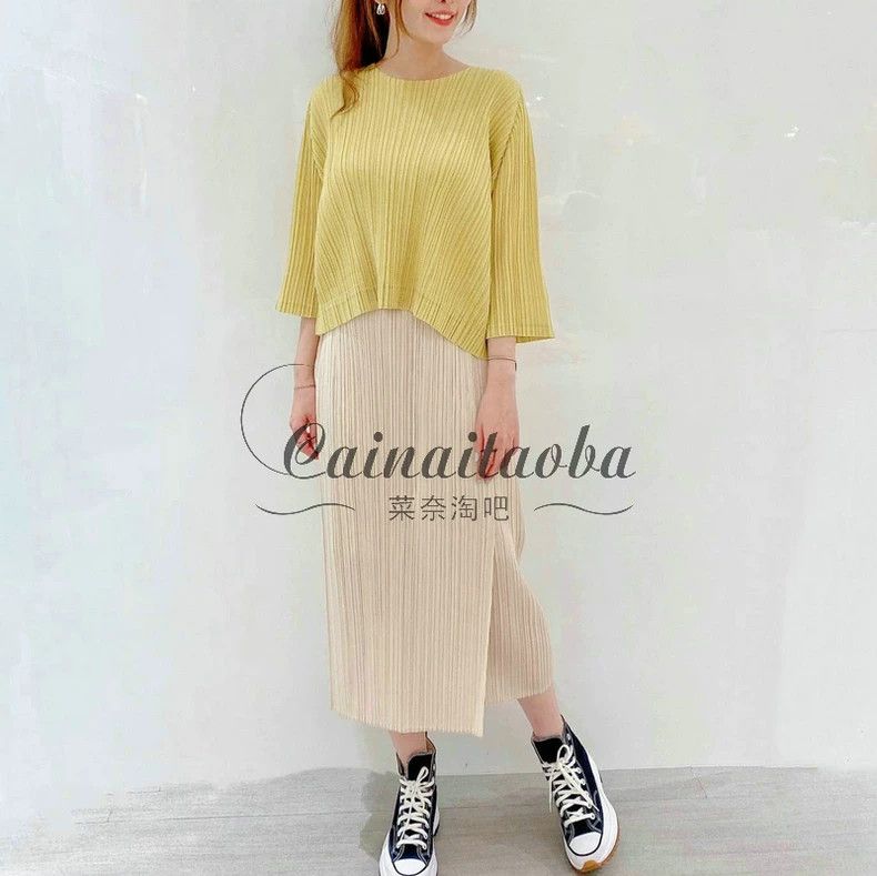 Issey Miyake Issey Miyake size:3 Ginger yellow pleated long-sleeved shi Size XS / US 0-2 / IT 36-38 - 1 Thumbnail
