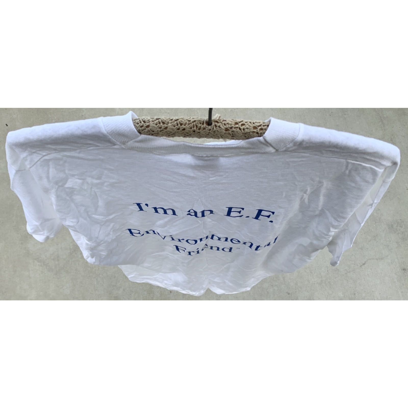 Fruit Of The Loom VINTAGE Charleston Cares I’m an EF Environmental Friend T-Shirt Size XL Men White Cotton Jersey Short Sleeve Graphic Print Size US XL / EU 56 / 4 - 5 Thumbnail