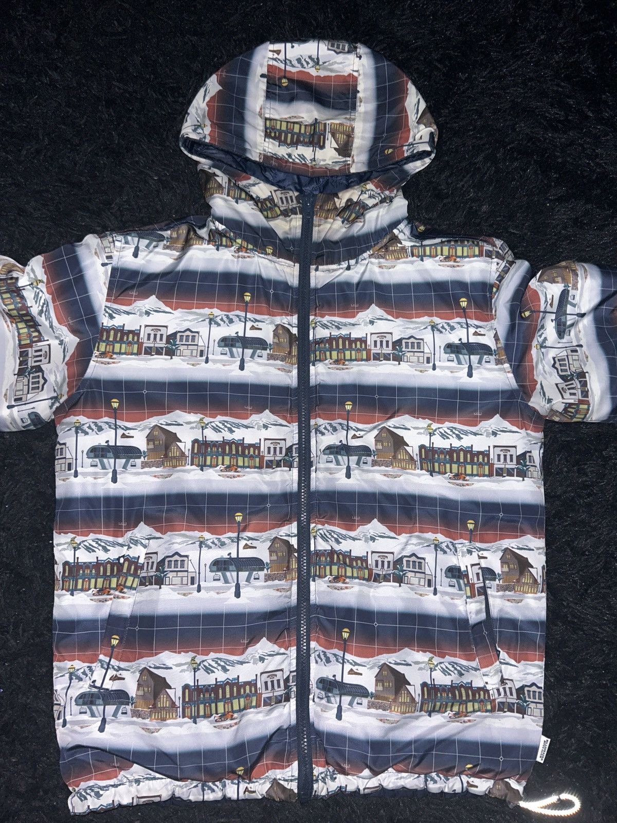 image of Billionaire Boys Club x Vintage Bbc Colorado Ski Scene Reversible Jacket in White (Size Small)