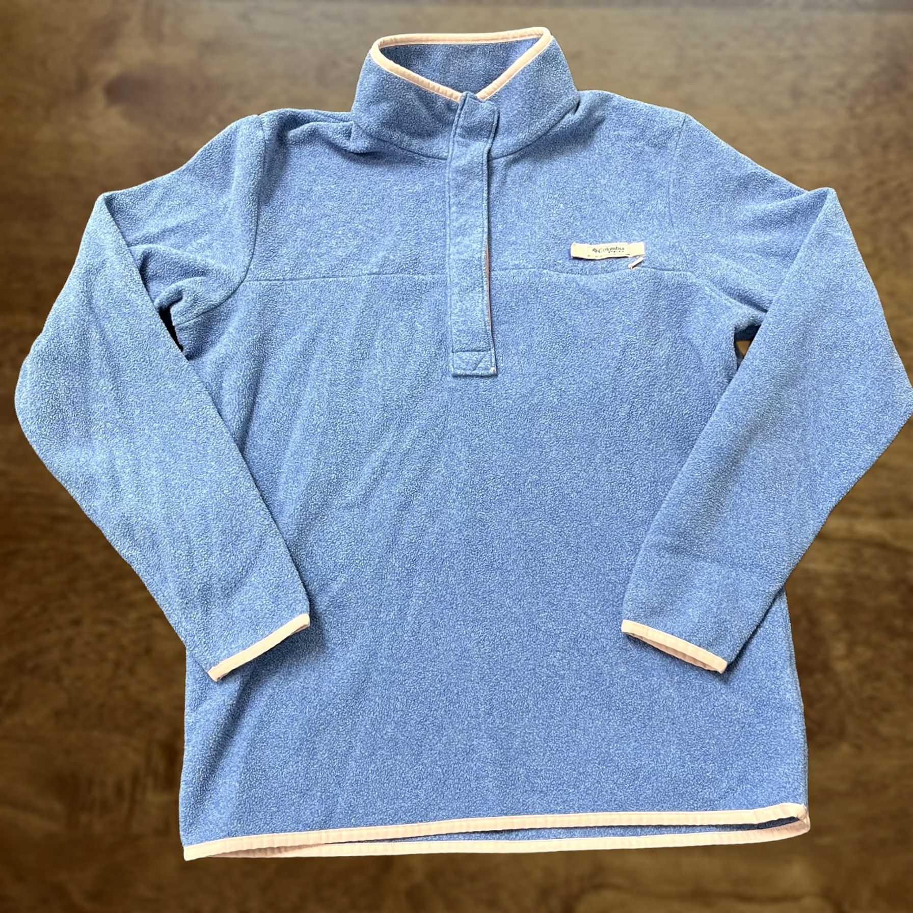 Vintage VINTAGE? No. Columbia Fleece Pullover Jacket Womens L Blue Pink Trim Quarter Snap Outdoor Ski Size L / US 10 / IT 46 - 1 Thumbnail