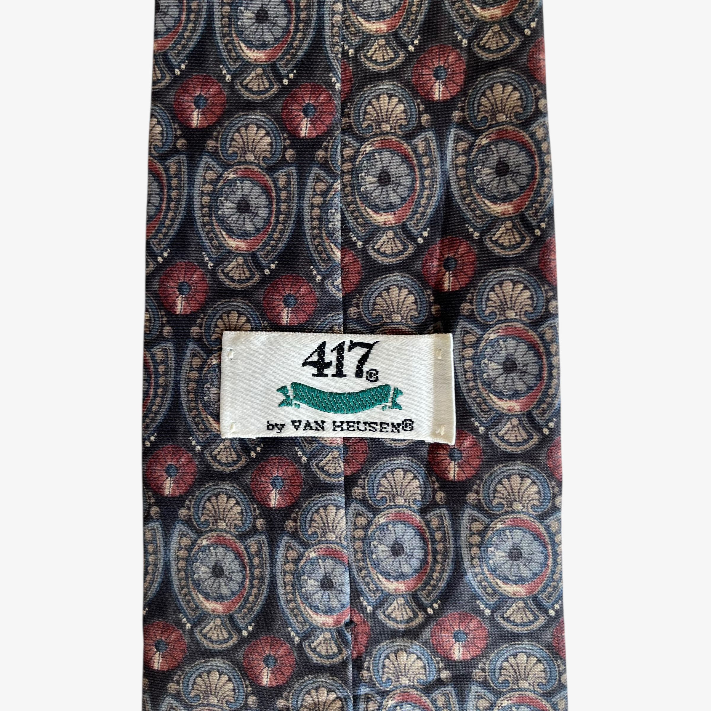 Van Heusen Vintage 90s Van Heusen 417 Geometric Art Deco Print Silk Tie Size ONE SIZE - 2 Thumbnail