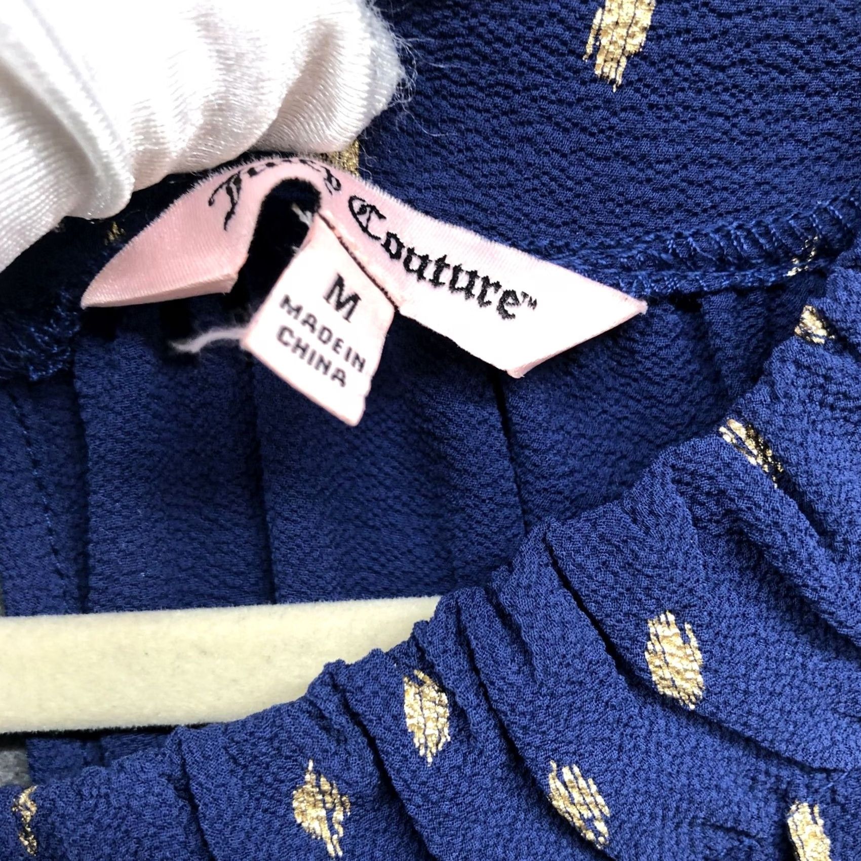 Juicy Couture Juicy Couture Dress Sleeveless Blue Gold Polka Dot Knee Length A-Line M Women Regular Size M / US 6-8 / IT 42-44 - 6 Thumbnail