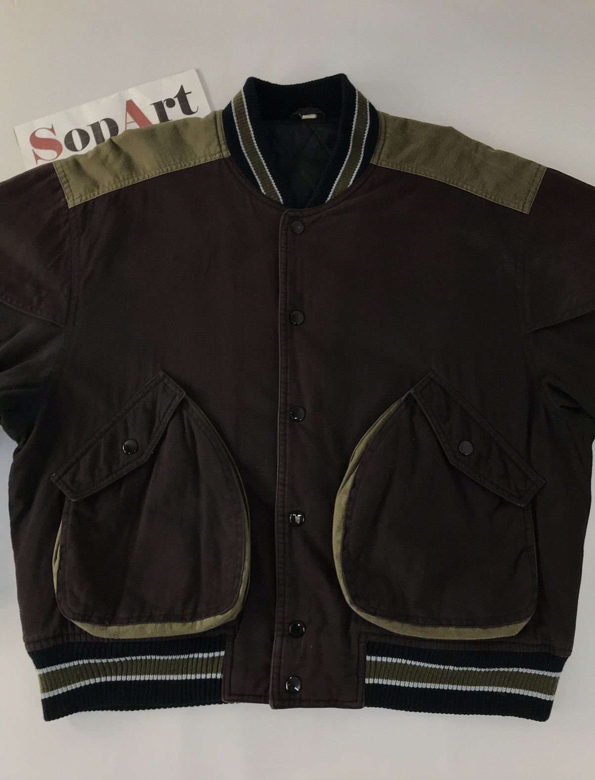 Japanese Brand × Vintage Vintage Japanese Brand Bomber Jacket 3 pocket Style Size US L / EU 52-54 / 3 - 3 Thumbnail
