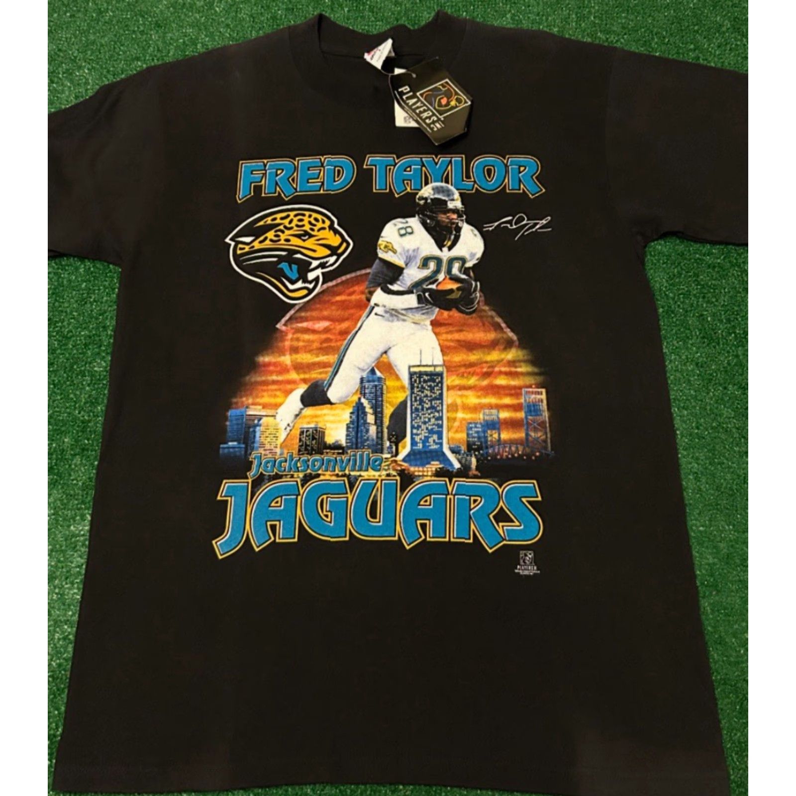 FRED VINTAGE Jacksonville Jaguars City Logo Fred Taylor VTG Shirt Mens L NWT Black 90s NFL Football Logo Shirt Mens Large 1990s Size US L / EU 52-54 / 3 - 3 Thumbnail