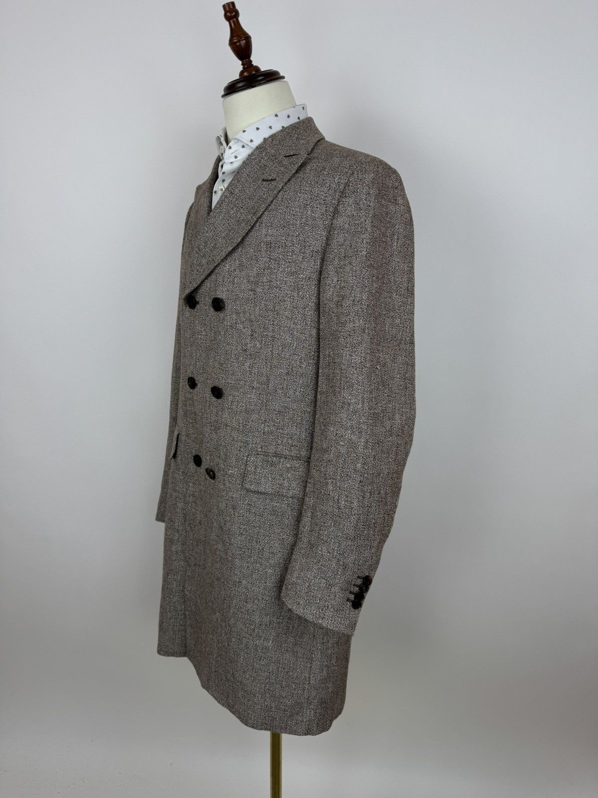 Suitsupply Suitsupply Linen Brown double-breasted coat Mens size 44L Size US XL / EU 56 / 4 - 5 Thumbnail