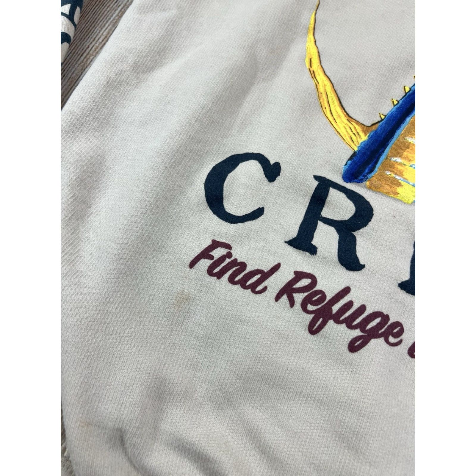 Vintage Salty Crew Hoodie Small Tan Beige Pullover Fleece Hooded Graphic Print Pockets Logo Mens Size US S / EU 44-46 / 1 - 8 Thumbnail