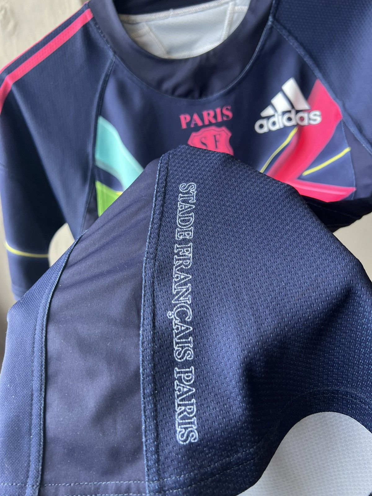 Adidas France Stade Francais Paris Rugby rare designer jersey shirt Size US M / EU 48-50 / 2 - 9 Thumbnail