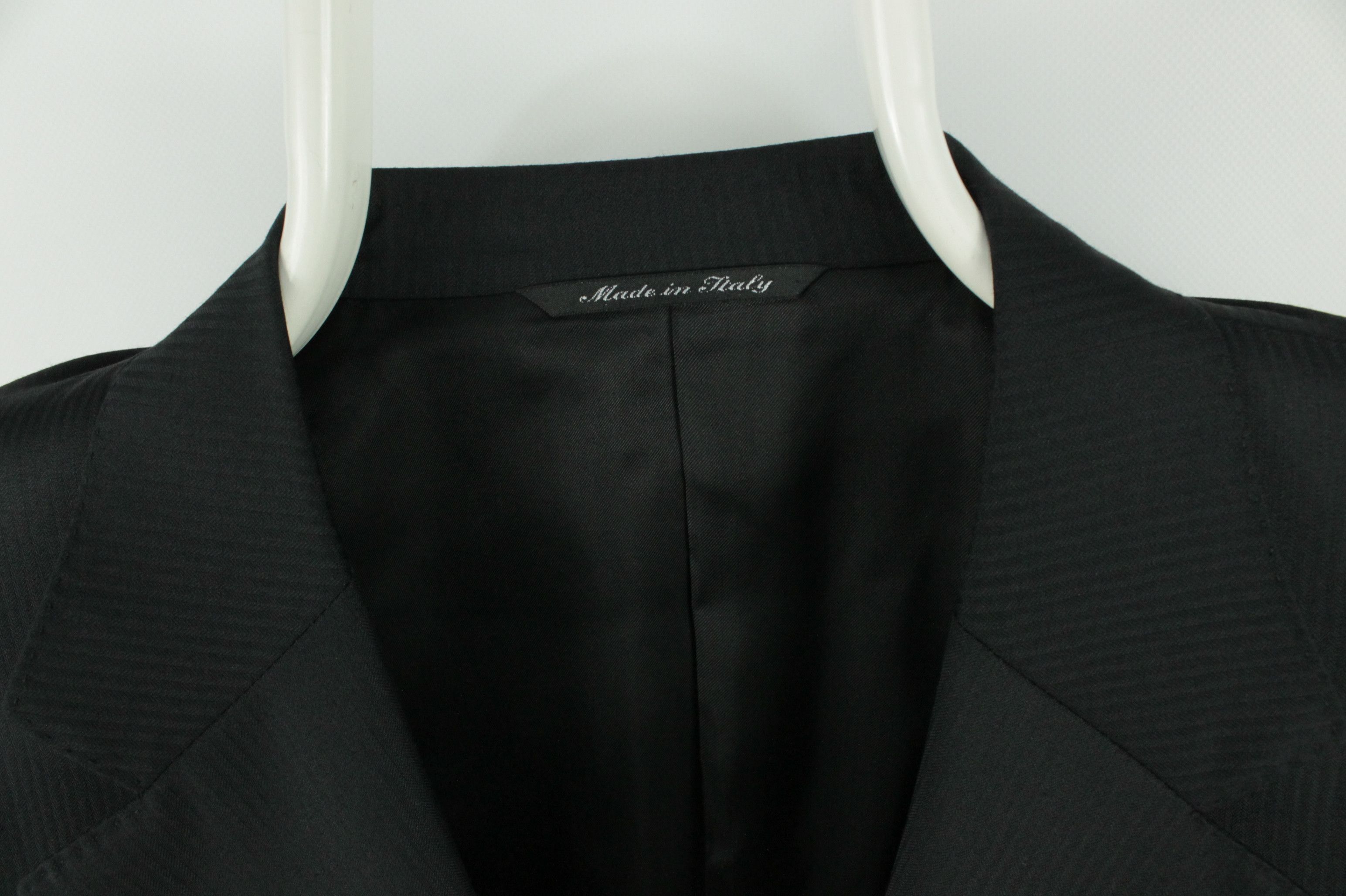 Canali Canali Black Wool Pinstripe Formal Blazer Jacket Men's Size 44R - 3 Thumbnail