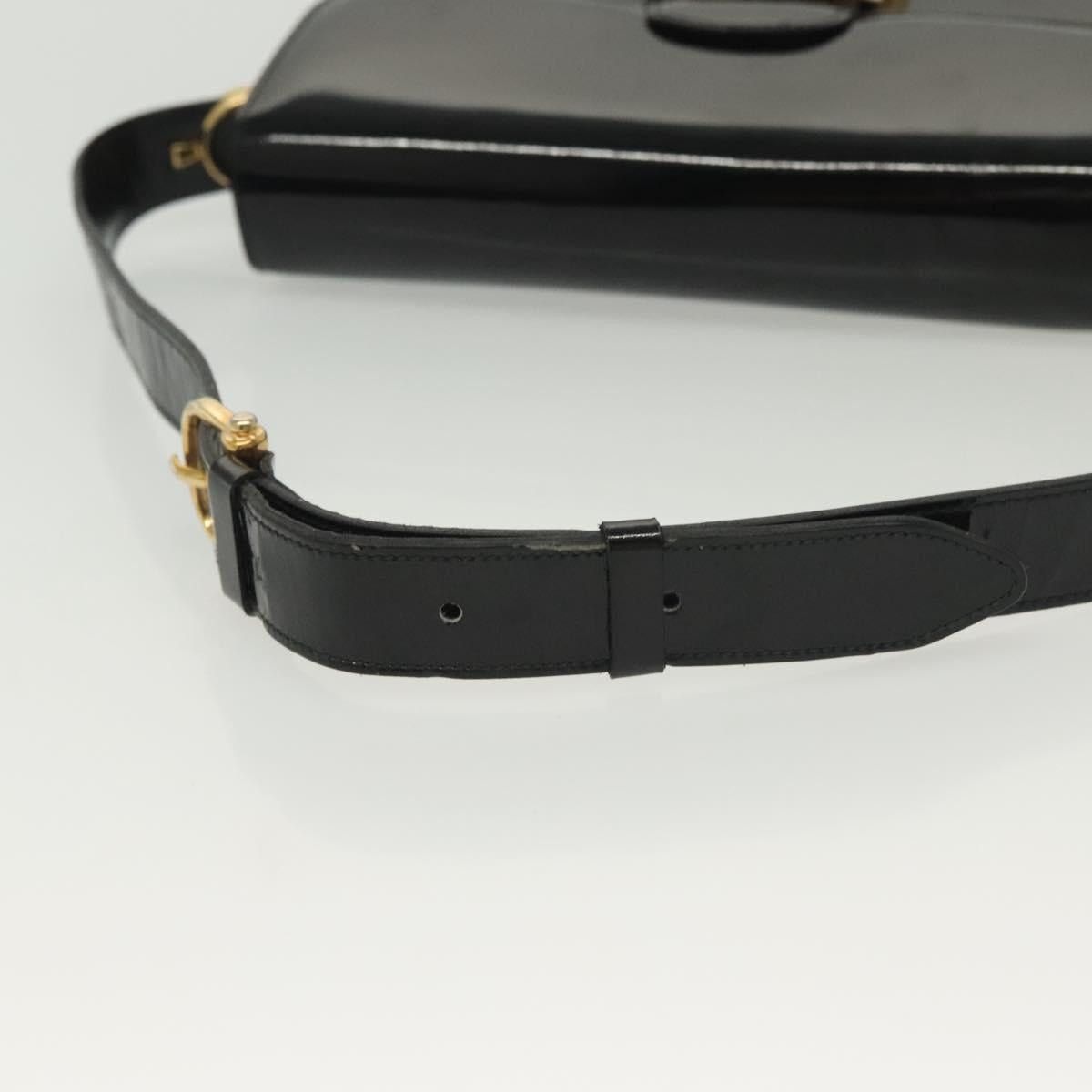 Celine CELINE Horse Carriage Shoulder Bag Patent Leather Black Gold Size ONE SIZE - 8 Thumbnail