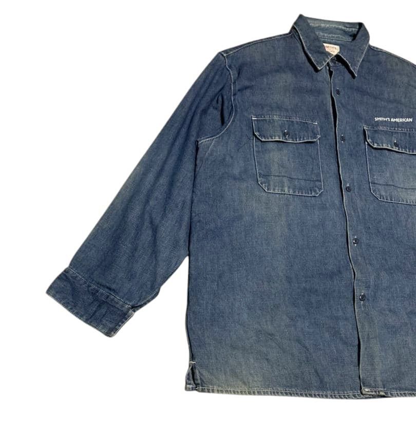 Vintage Vintage Smith’s American Denim Flannel Shirt Size US XL / EU 56 / 4 - 2 Thumbnail