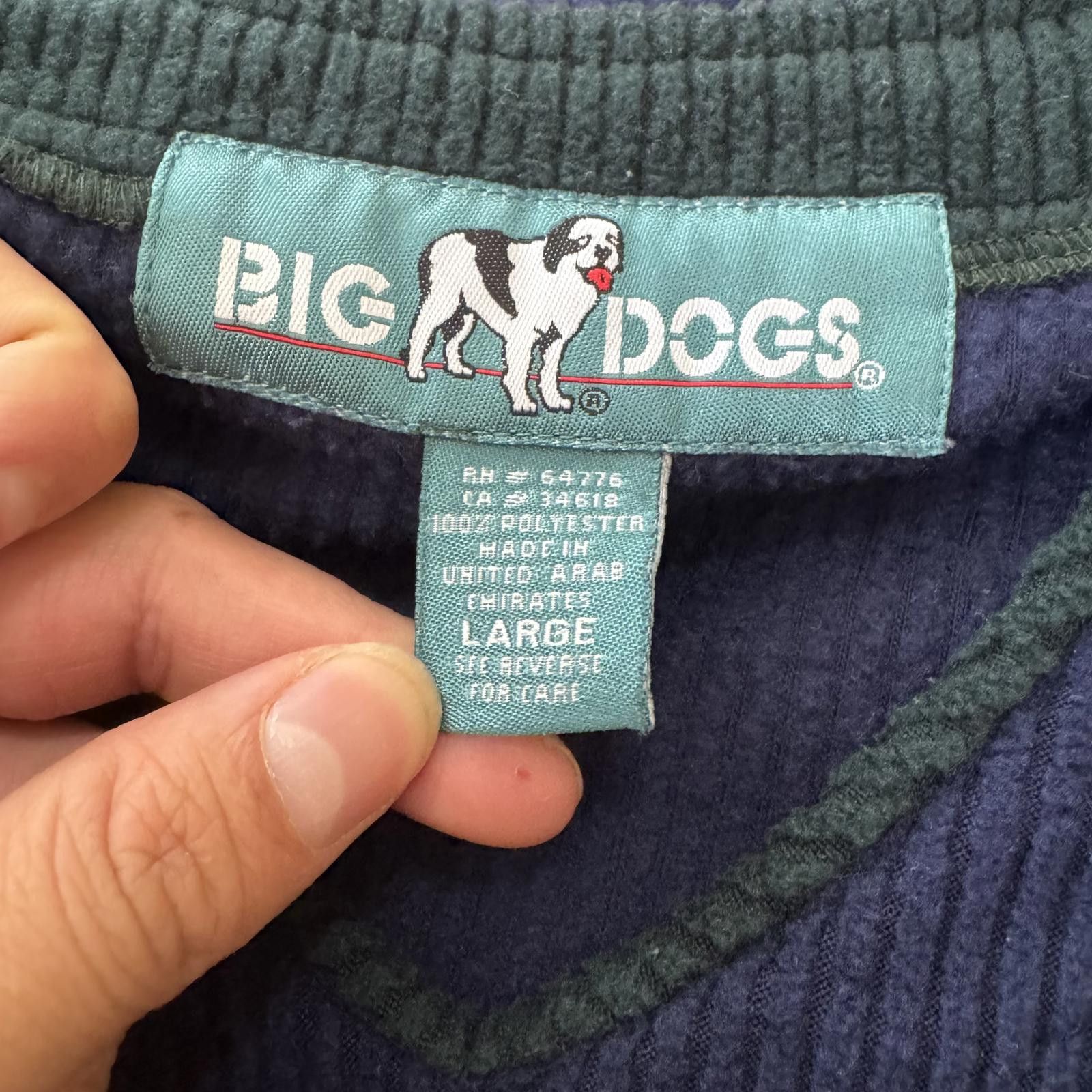Big Dogs Vintage Big Dogs Fleece Knit V Neck 90s Y2K Size US L / EU 52-54 / 3 - 3 Thumbnail