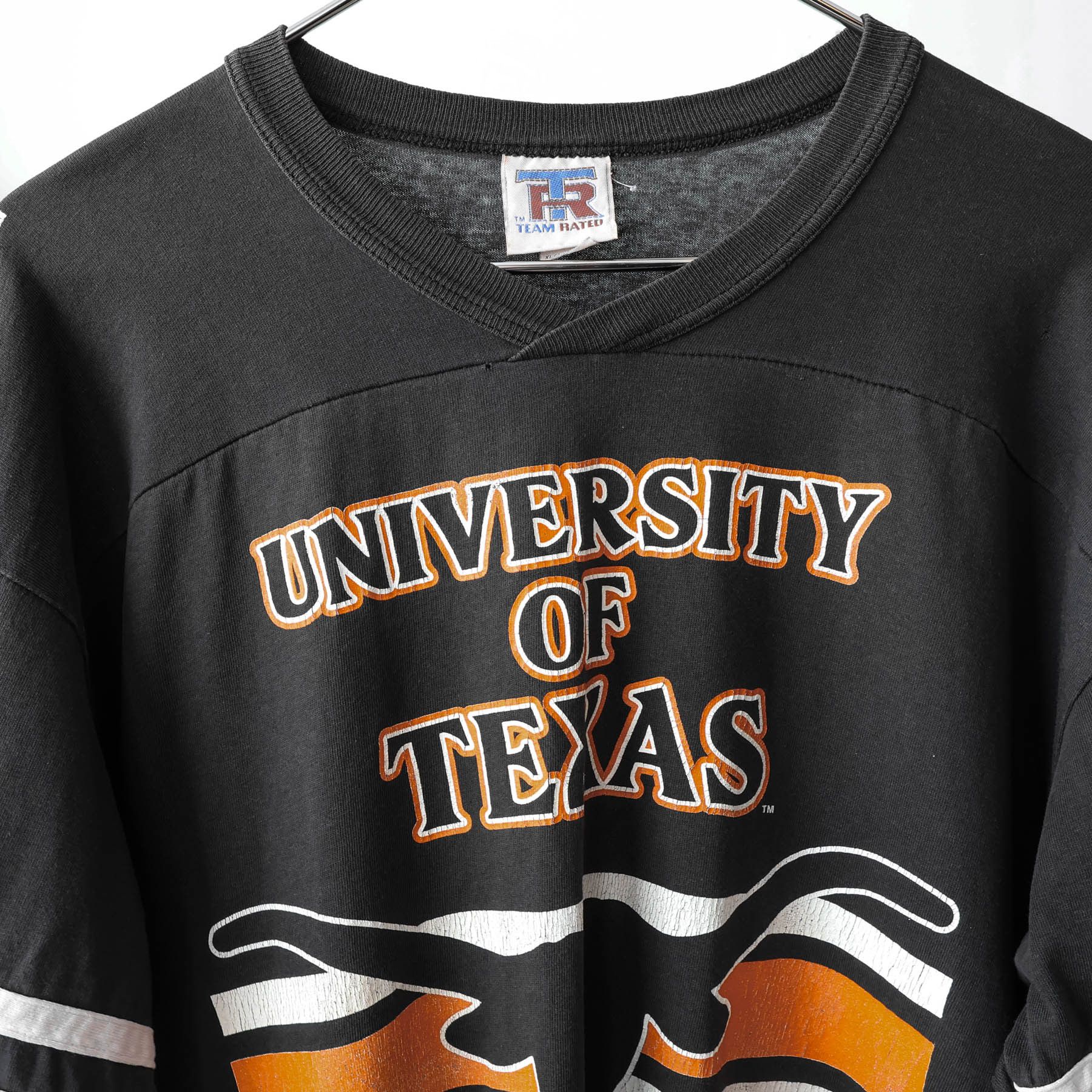 Vintage Vintage 80's University Of Texas Jersey Cut & Sew Shirt Size US L / EU 52-54 / 3 - 2 Thumbnail