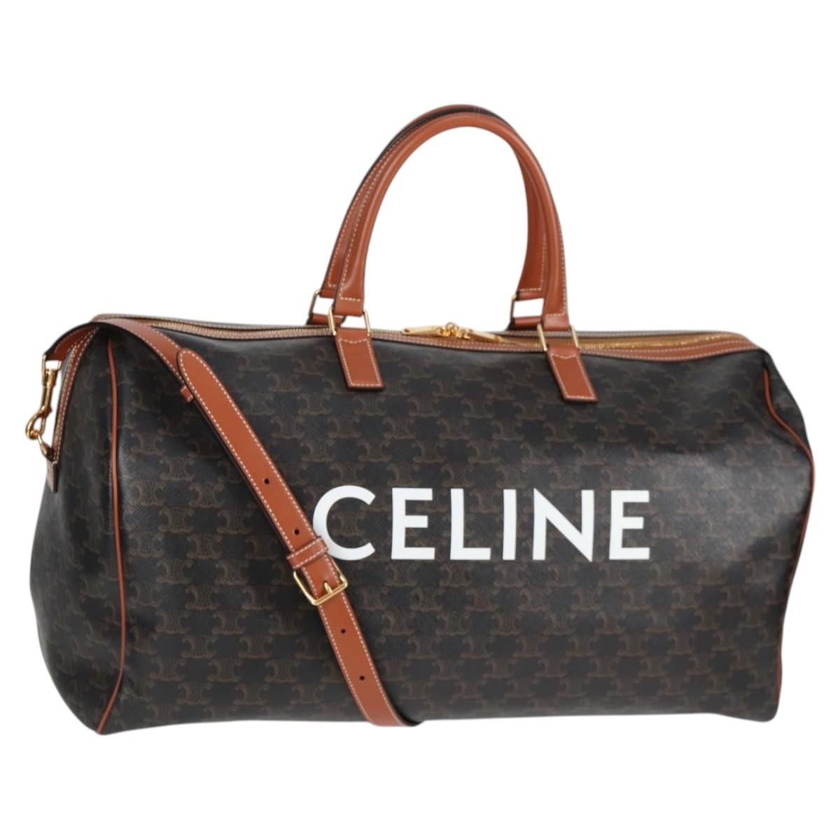 Celine CELINE Triomphe Boston Bag Pvc Leather Black Gold Size ONE SIZE - 1 Thumbnail