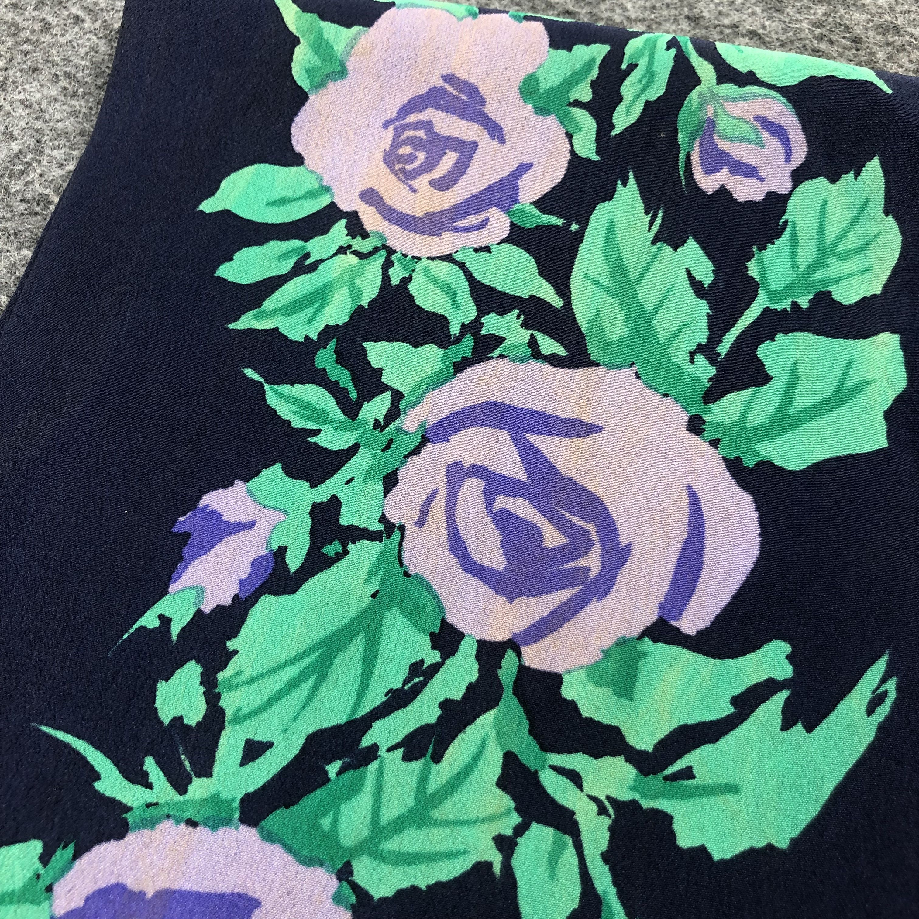 Vintage Ken Scott Floral Silk Scarf Muffler Stole Stratos M295 Size ONE SIZE - 6 Thumbnail