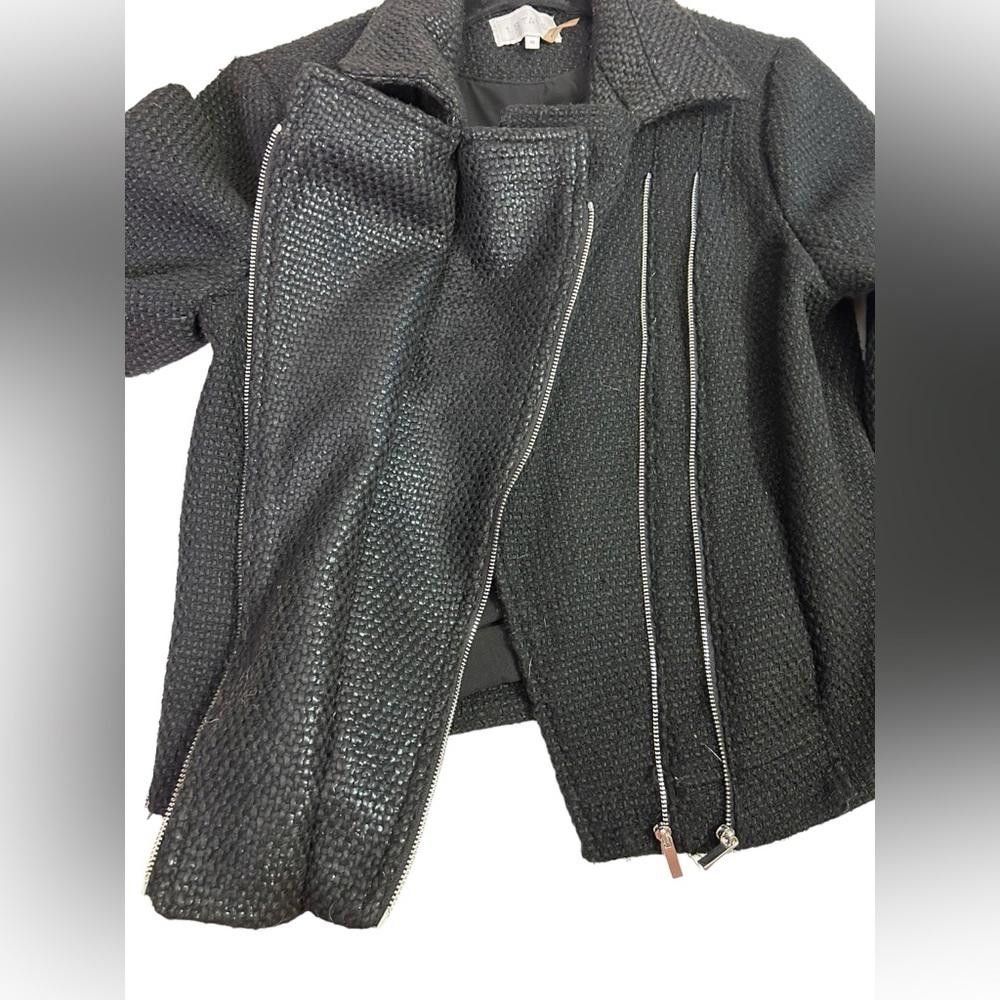 Designer 1. State l Tweed Black Moto Jacket Medium Size M / US 6-8 / IT 42-44 - 8 Thumbnail