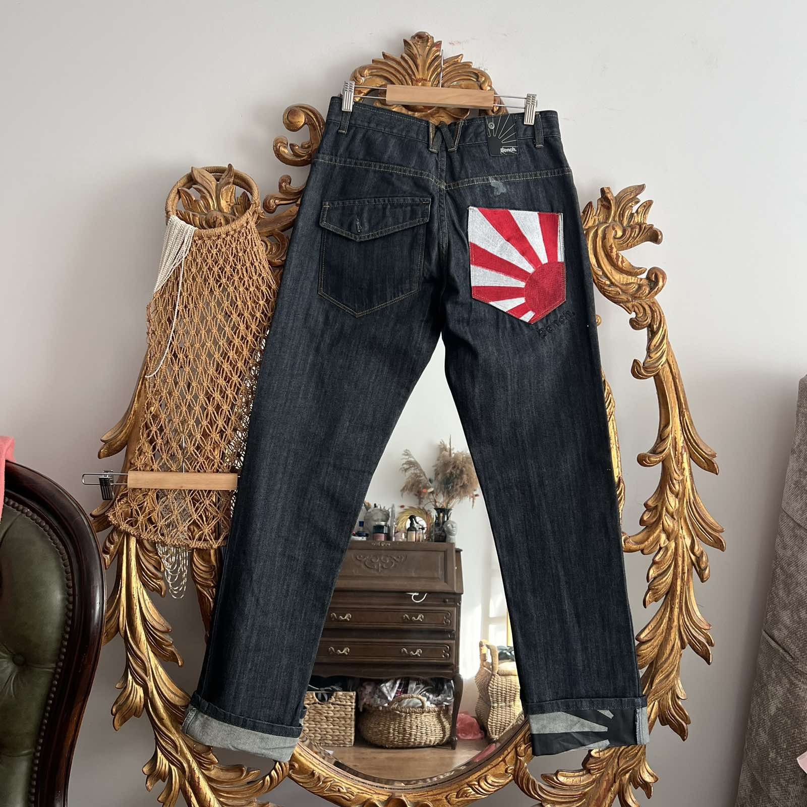 Japanese Brand Rare Bench Y2K jean pants japan flag Size US 32 / EU 48 - 1 Thumbnail