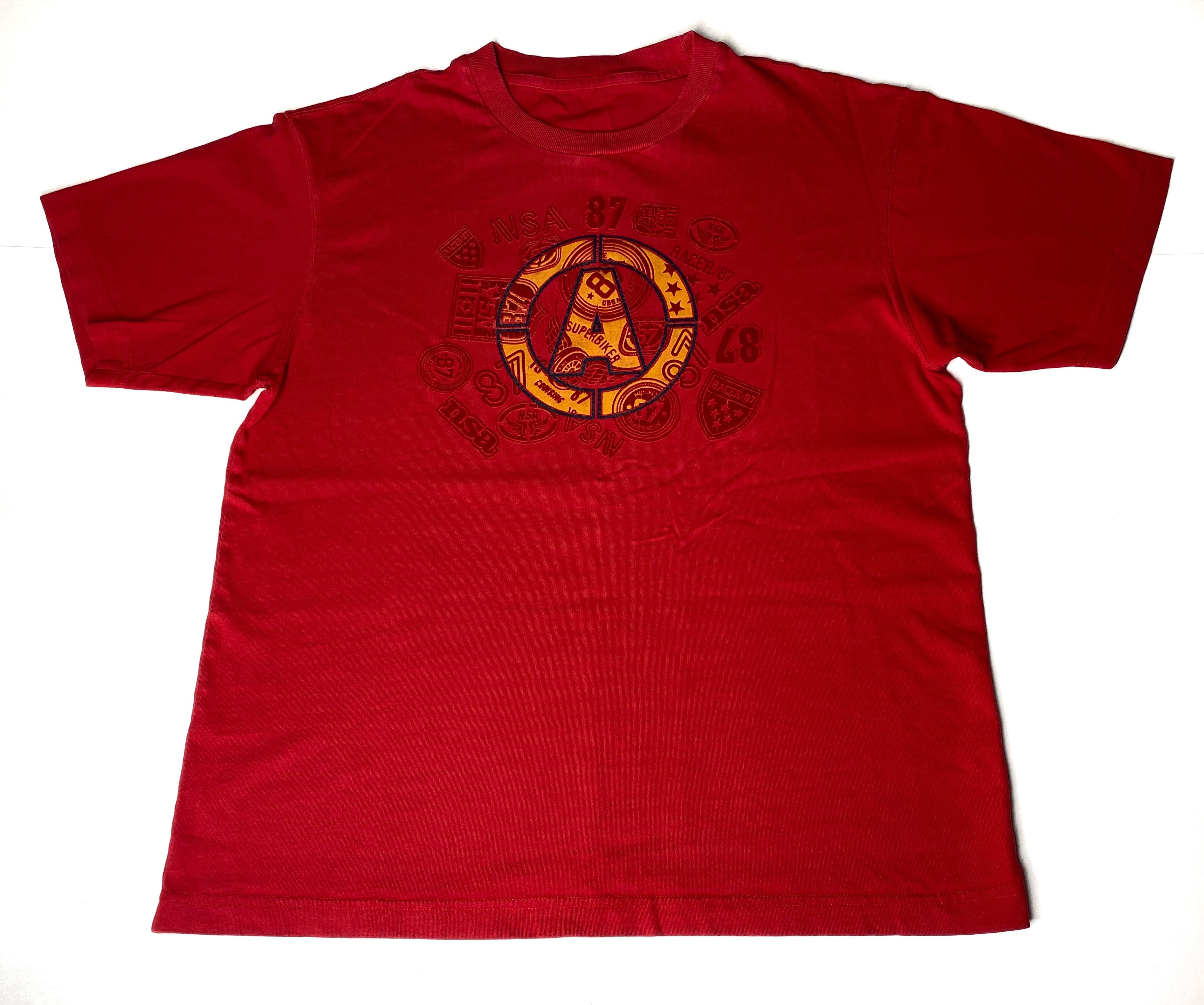 Vintage Vintage NSA Racer 87 Biker T-shirt Unisex Red Graphic Tee Size US M / EU 48-50 / 2 - 1 Thumbnail