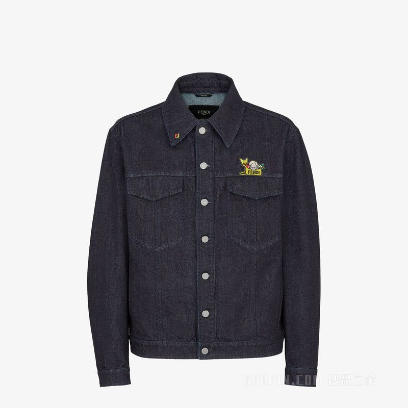 Fendi o1s1wg111125 Baguette Denim Jacket in Dark Blue Size US L / EU 52-54 / 3 - 1 Thumbnail