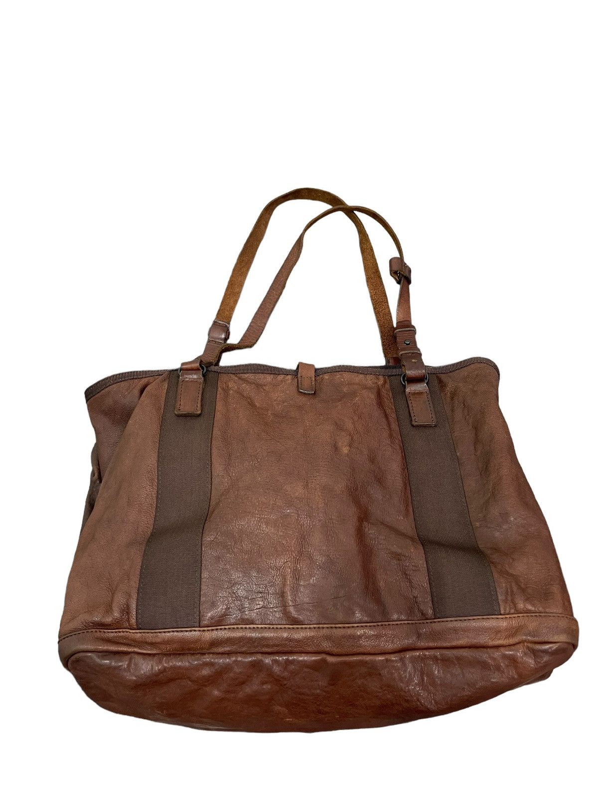 Japanese Brand Full Leather Patina Never Fade Tote Shoulder Bag 3🟩 Size ONE SIZE - 14 Thumbnail