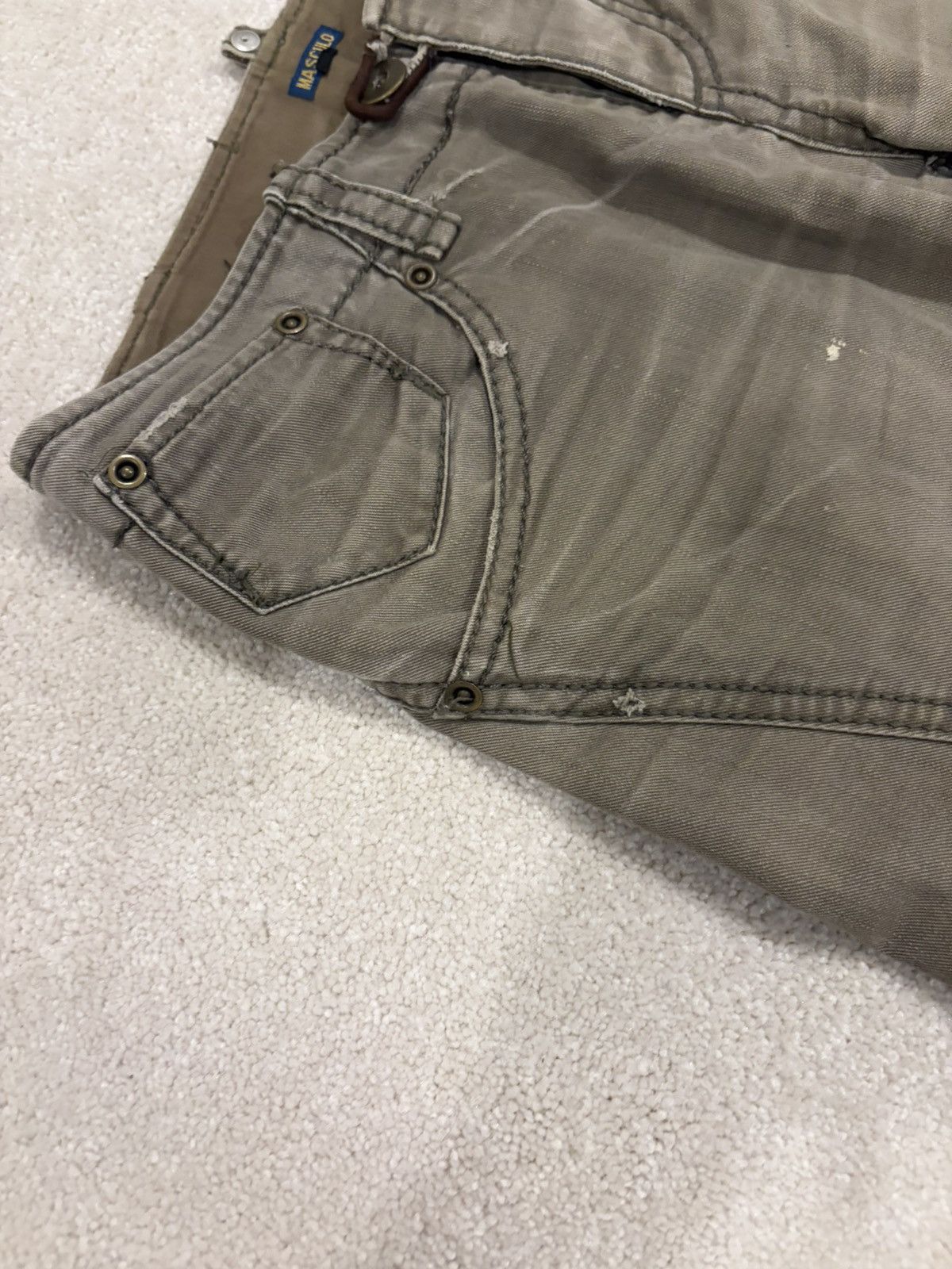 Japanese Brand Distressed Wide Leg Jeans Grey Size US 29 - 4 Thumbnail