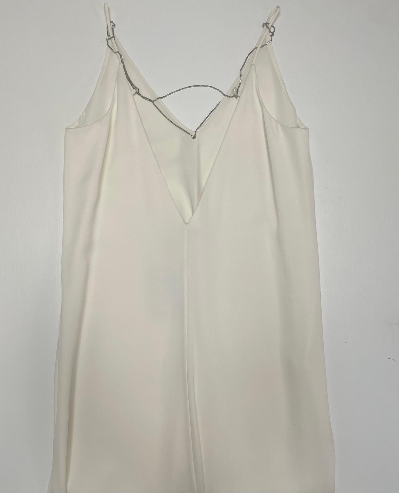 T by Alexander Wang V-Neck Chain Detail White Dress Size XS / US 0-2 / IT 36-38 - 2 Thumbnail