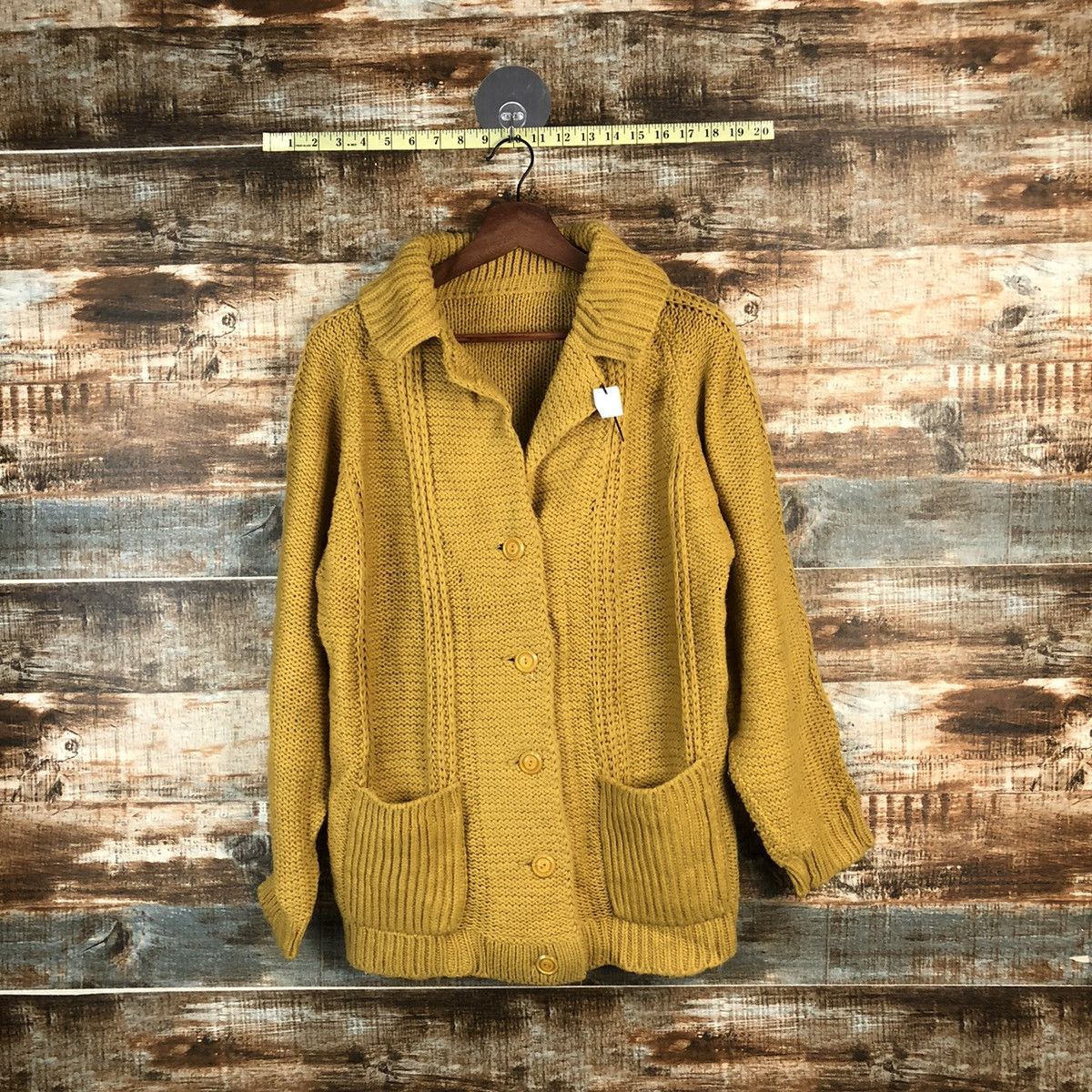 Vintage DL Japanese Brand Yellow Cardigan Knitwear #C606 Size US L / EU 52-54 / 3 - 1 Thumbnail