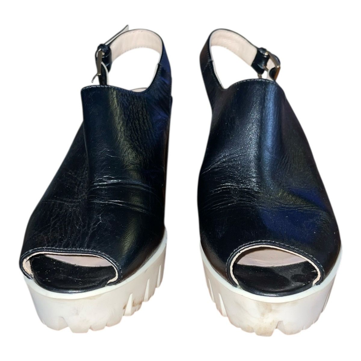 Other Guido Sgariglia Women’s Leather Black White Platform Loafer Size US 4.5 / IT 34.5 - 7 Thumbnail