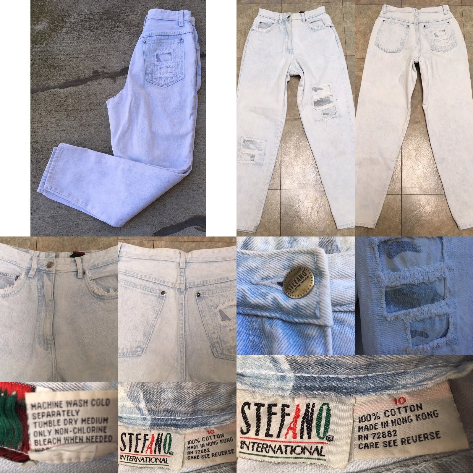 Vintage VINTAGE Stefano International Acid Wash High Waist Tapered Leg Jeans 28" 80s 90s Denim Blue Women Mens Jeans Size 32" / US 10 / IT 46 - 8 Thumbnail