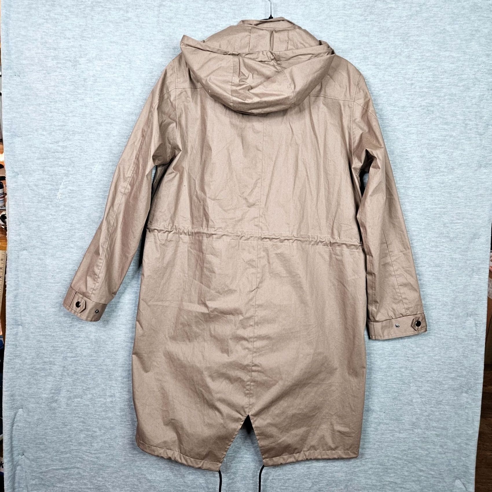 Vintage Thought Jacket Womens Plus Size 16 Long Hooded Brown Polyester Zipper Logo Casual Travel Fresh Vintage No Size XXL / US 16-18 / IT 52-54 - 2 Thumbnail
