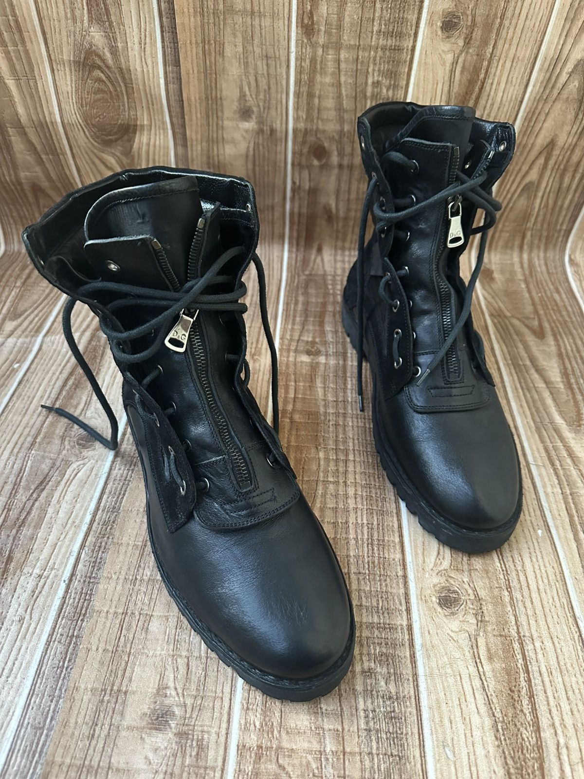Dolce & Gabbana 00’s Dolce & Gabbana Black Hybrid Zip Boots Size US 9 / EU 42 - 2 Thumbnail