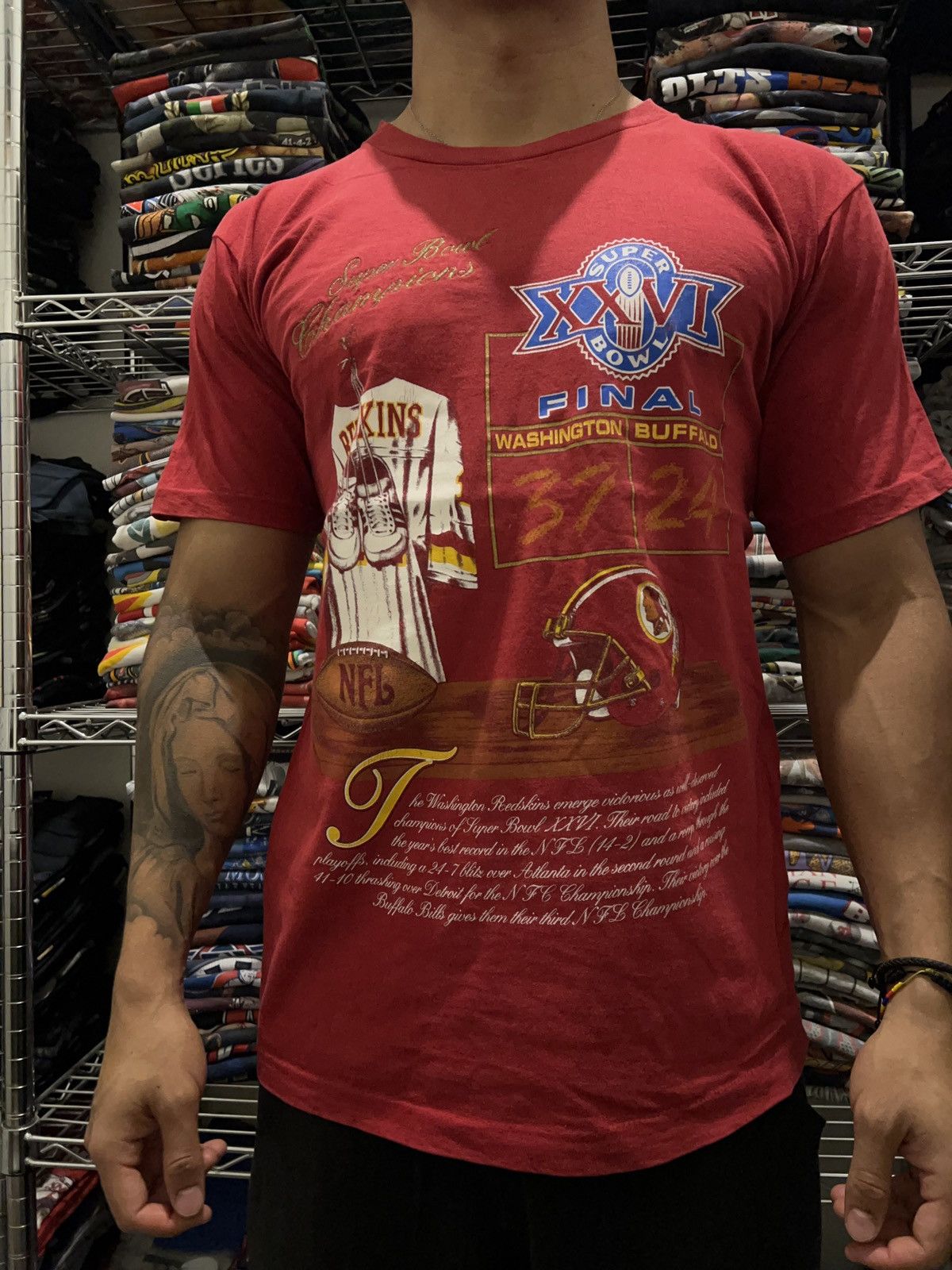 Nutmeg 1992 Washington Redskins Super Bowl XXVI Uniform Tee Size US L / EU 52-54 / 3 - 2 Thumbnail