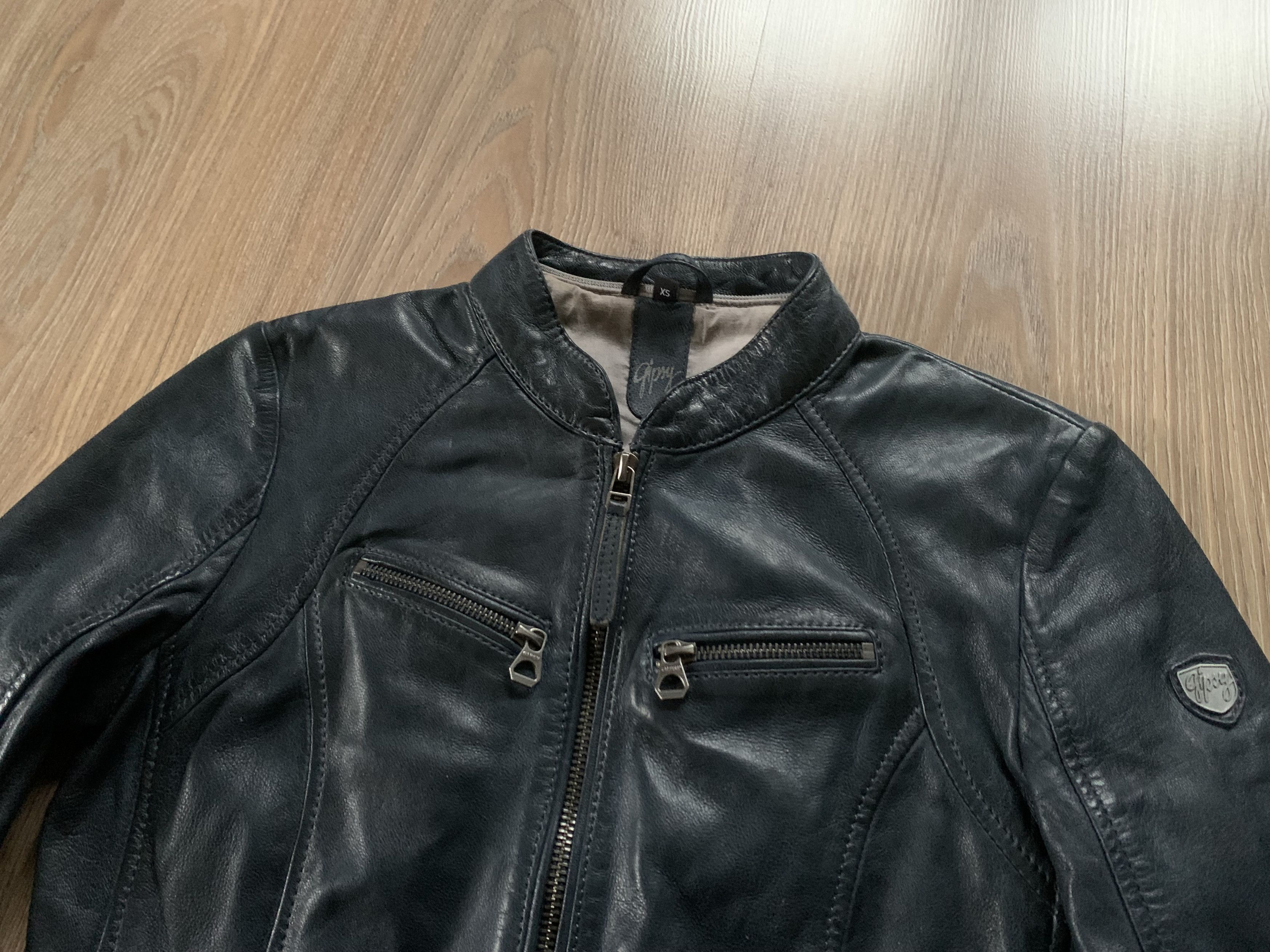 Gypsy Gipsy by Mauritius Black Moto Leather Jacket Size XS / US 0-2 / IT 36-38 - 3 Thumbnail